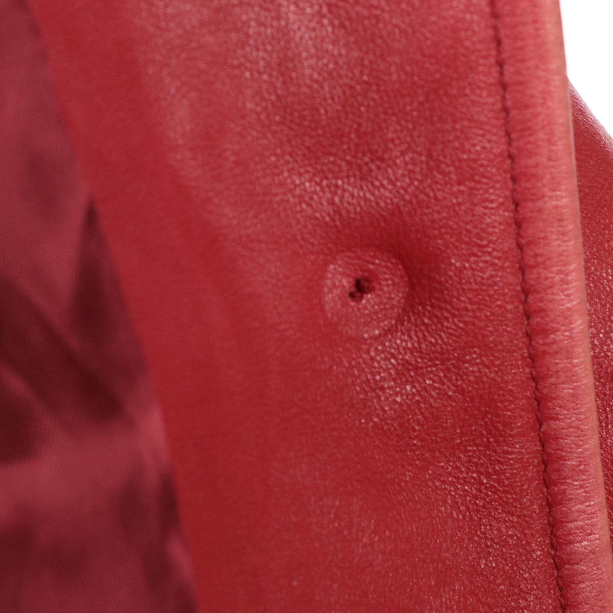 Prada Red Leather Jacket with Mother-of-Pearl Buttons