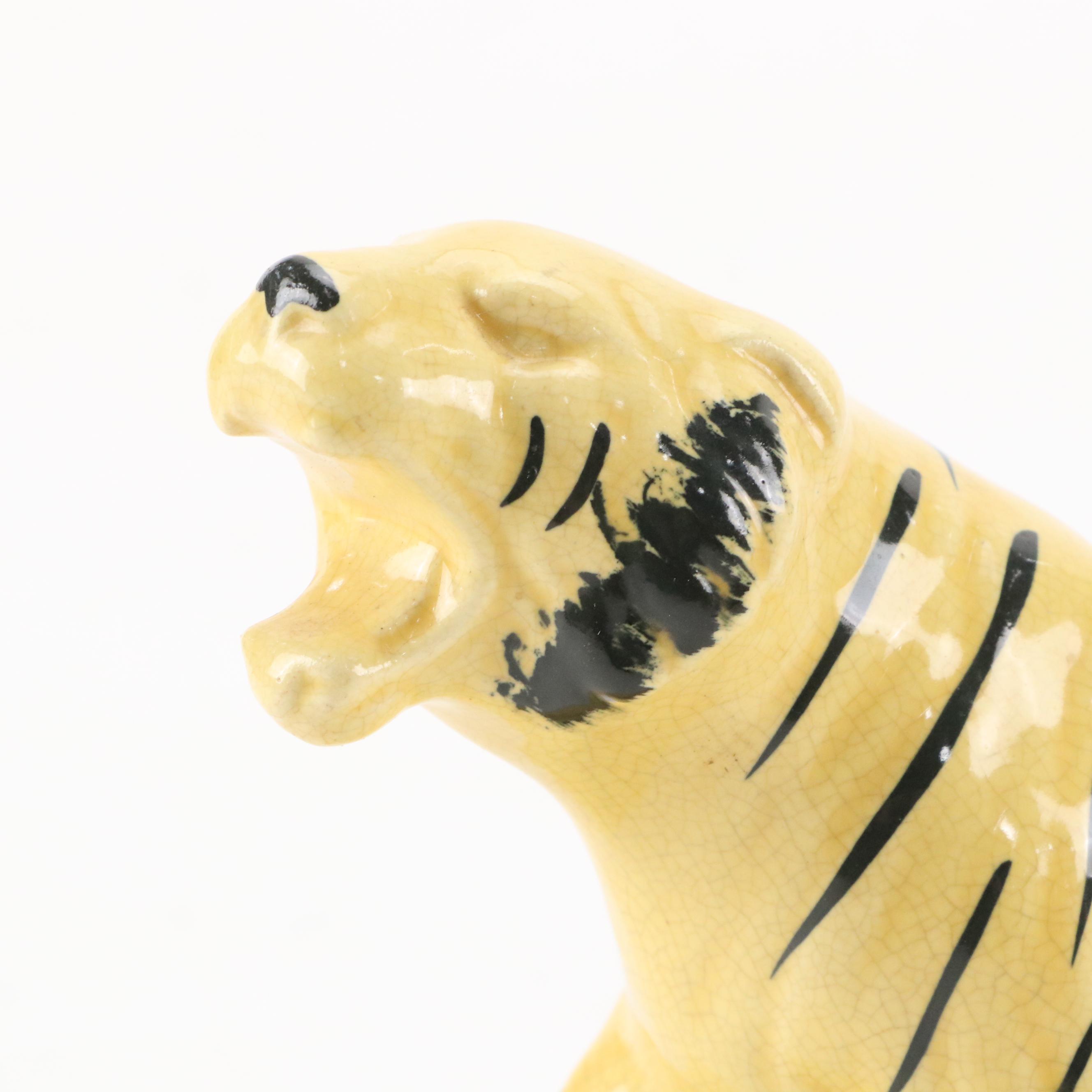 Mid Century Modern Ceramic Tiger Planter