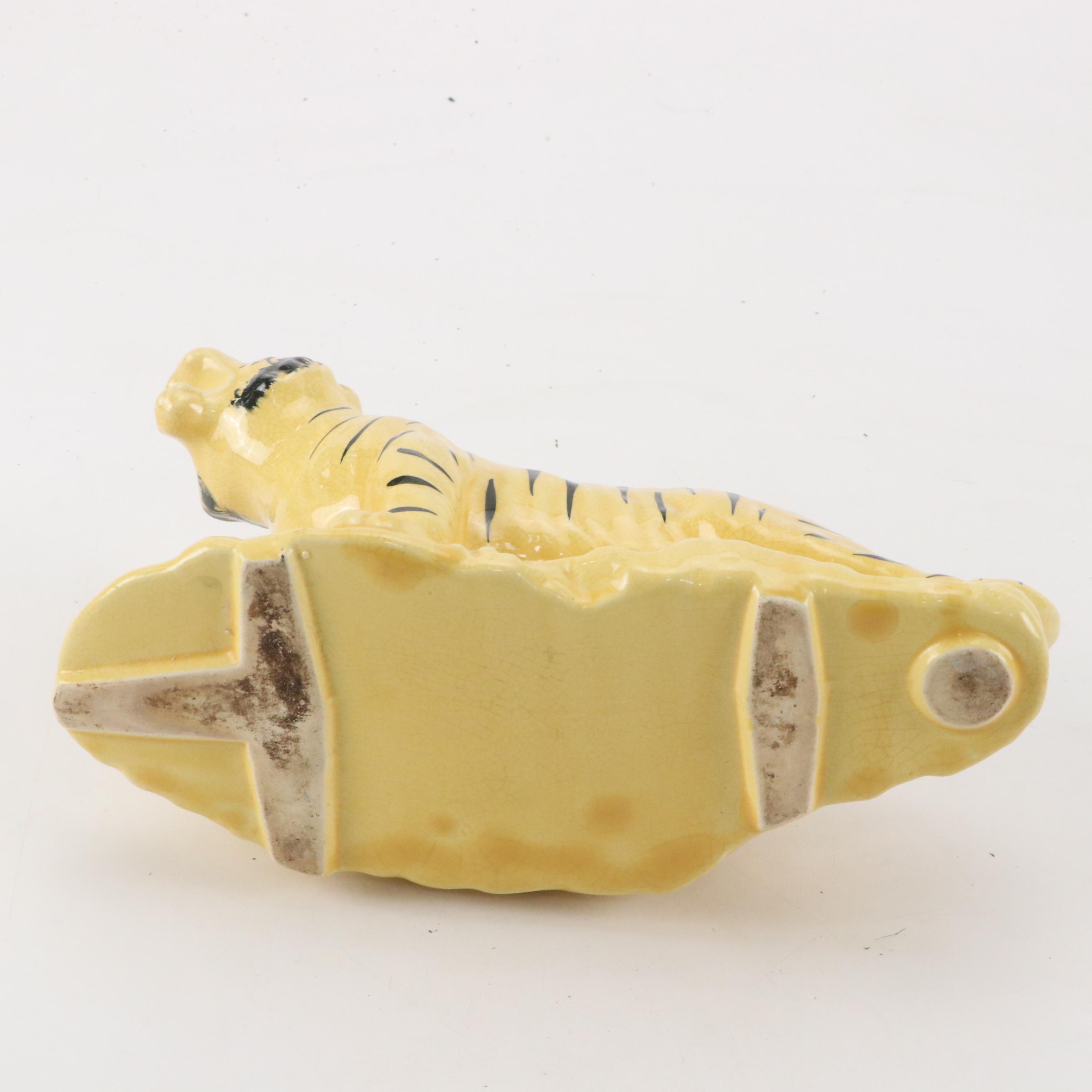 Mid Century Modern Ceramic Tiger Planter