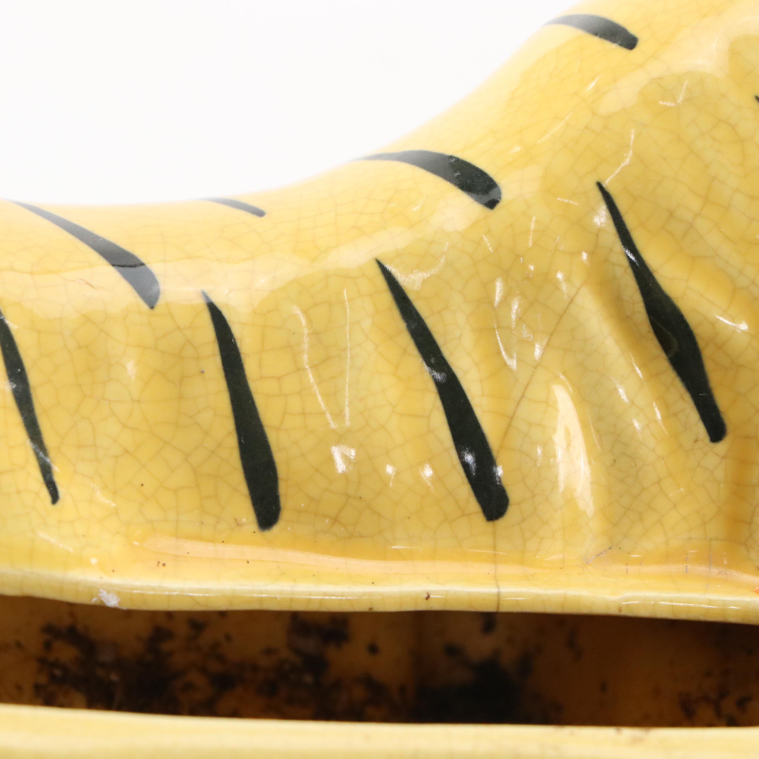 Mid Century Modern Ceramic Tiger Planter