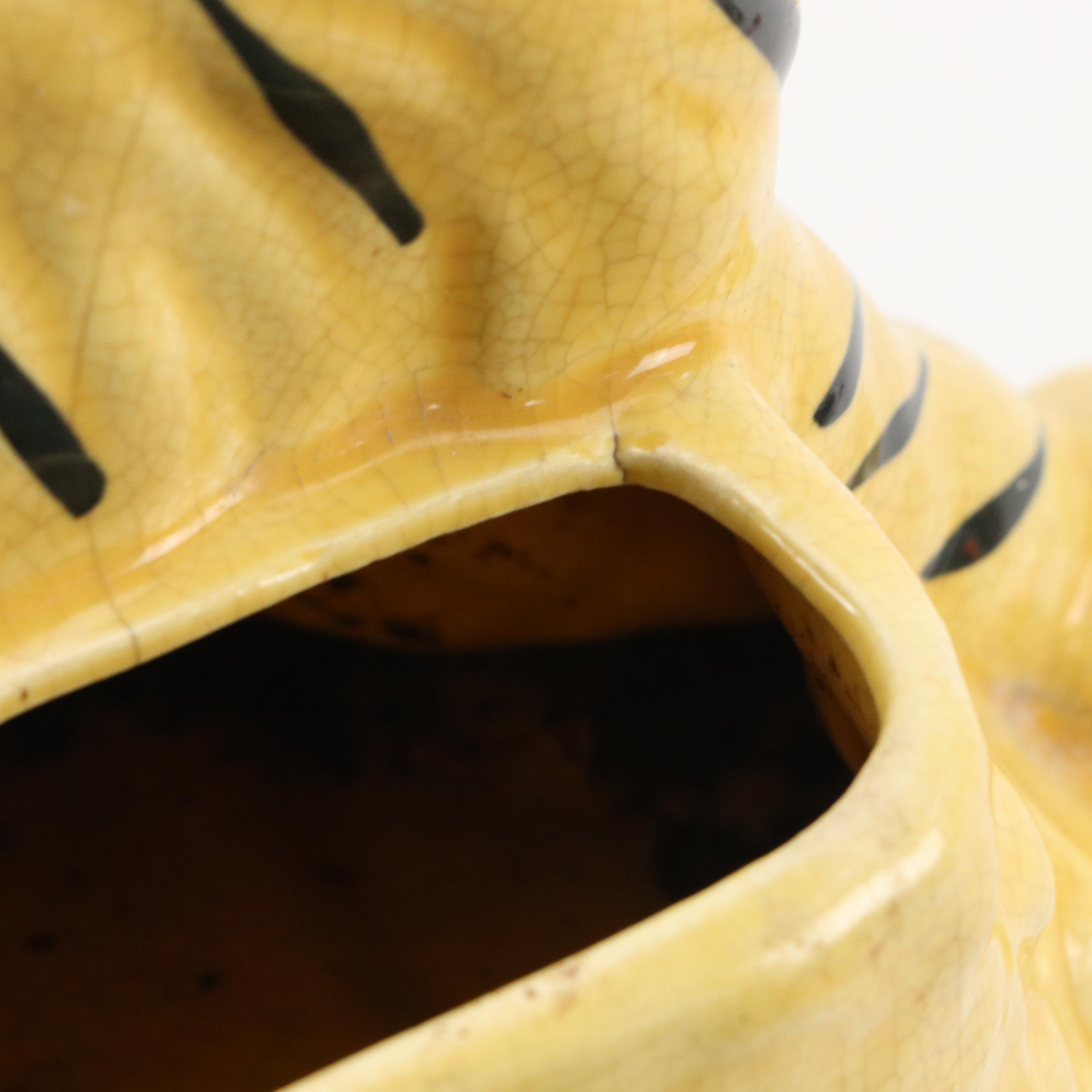 Mid Century Modern Ceramic Tiger Planter