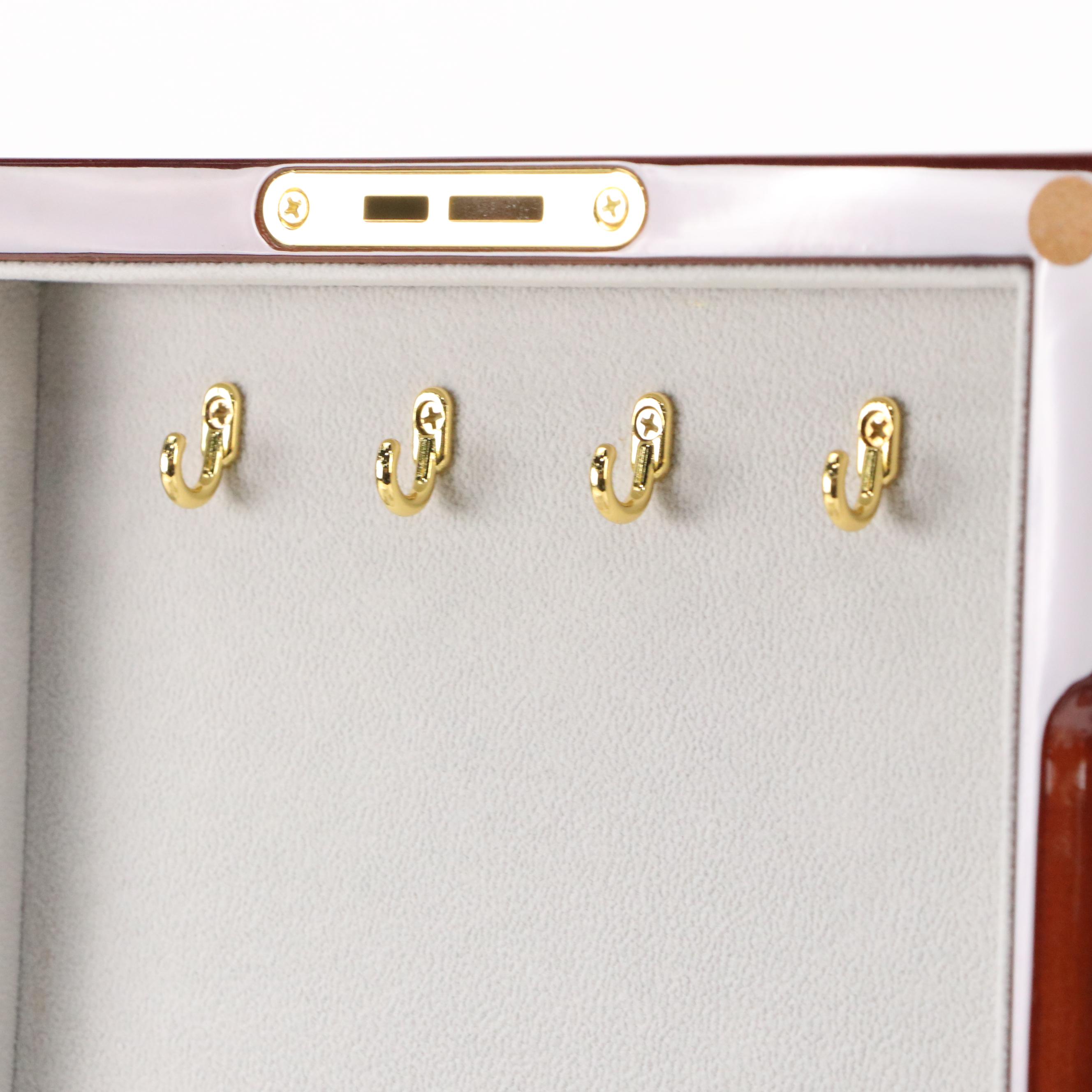 Contemporary High Gloss Burlwood Inlaid Wooden Jewelry Box