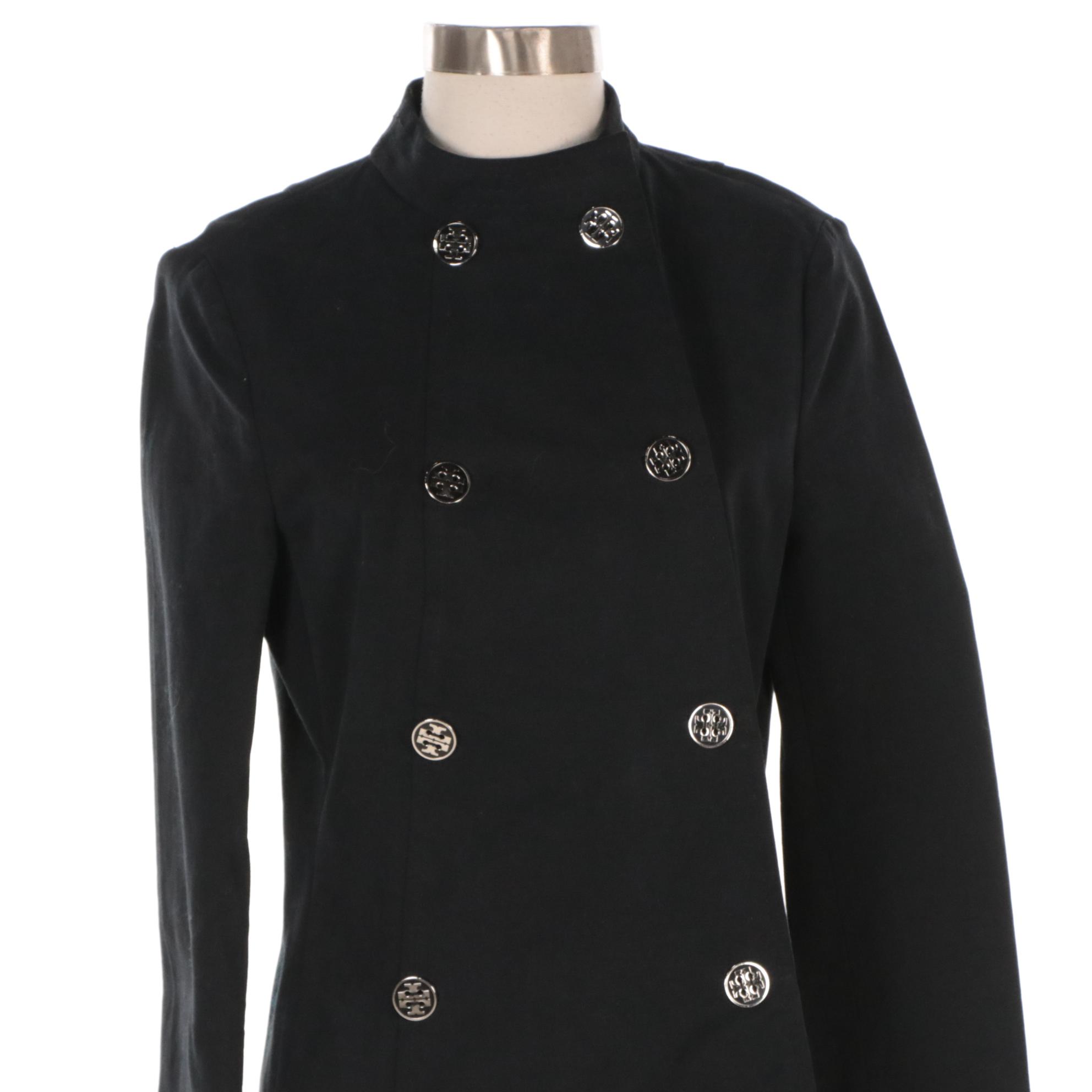 Tory Burch Black Button-Front Coat and Piazza Sempione Navy Zip Jacket