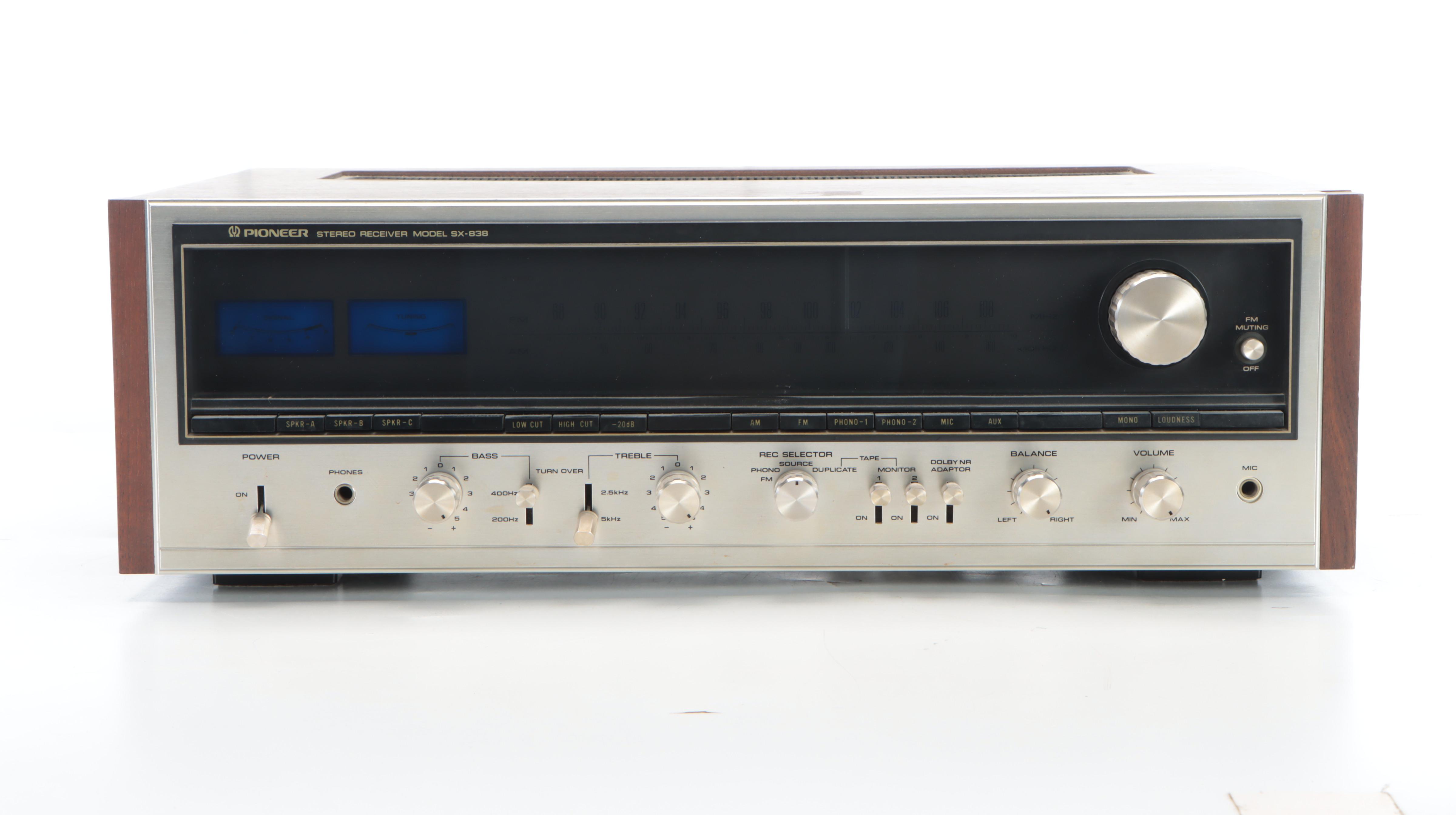 Pioneer Stereo Receiver Model SX-838, 1970s
