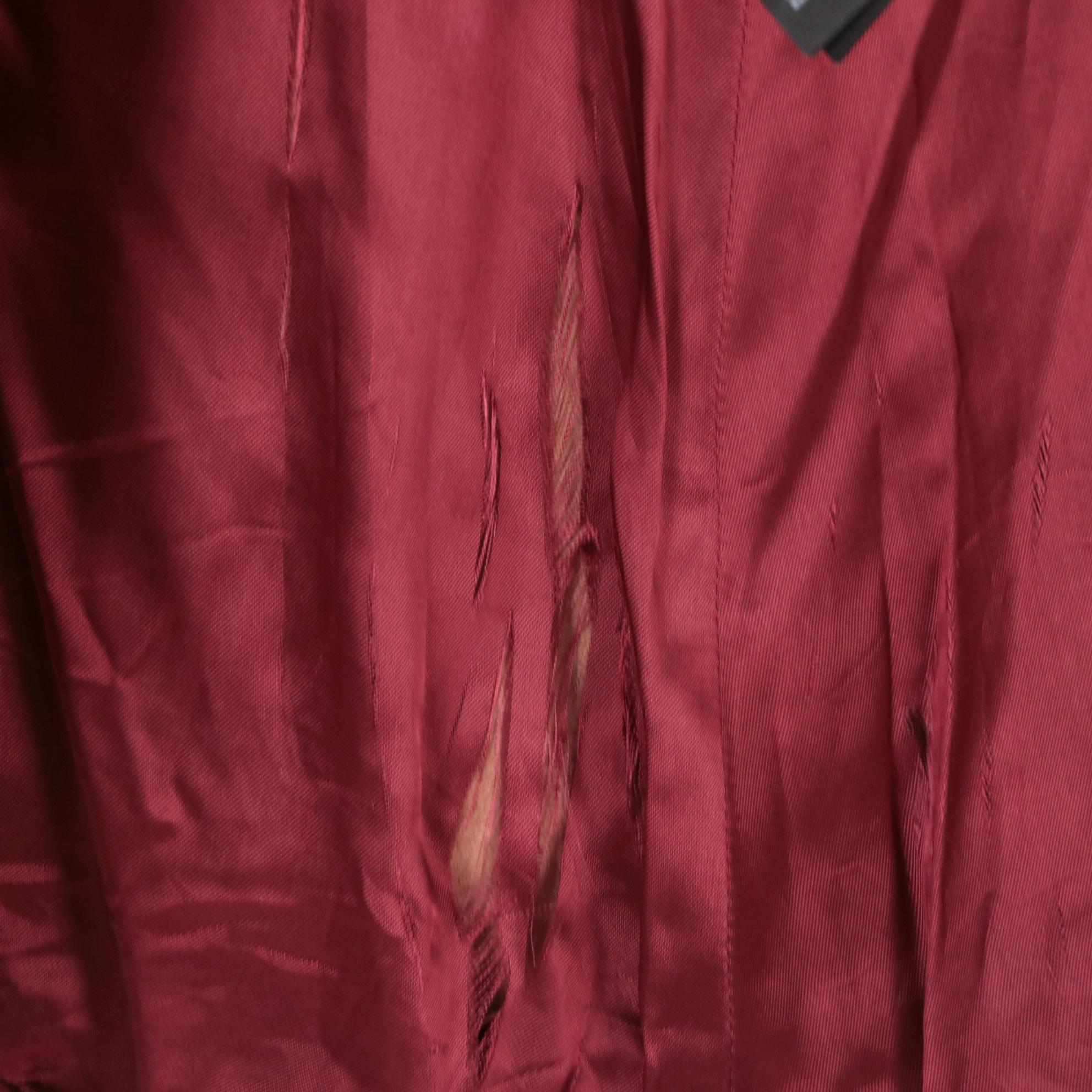 Prada Red Leather Jacket with Mother-of-Pearl Buttons