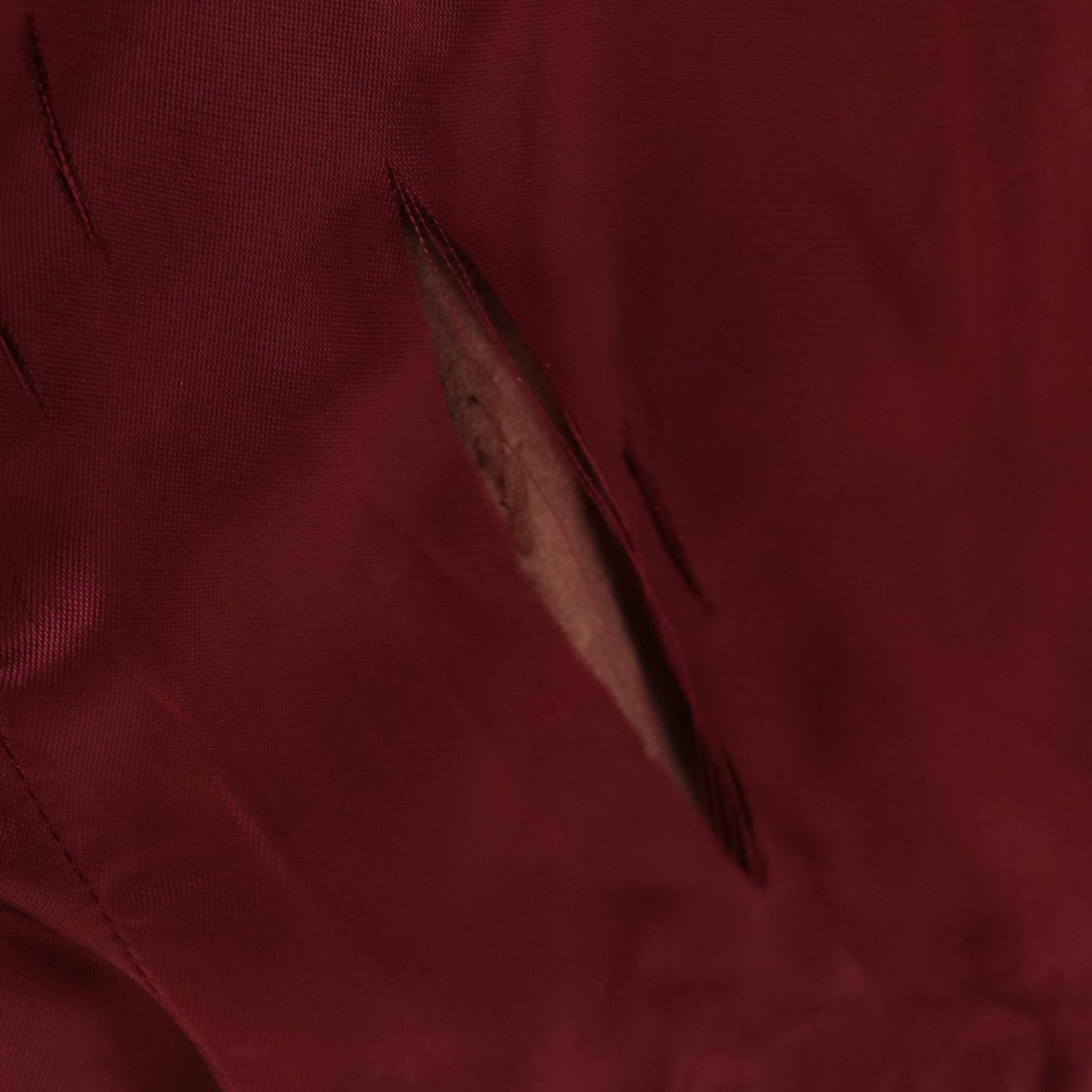 Prada Red Leather Jacket with Mother-of-Pearl Buttons