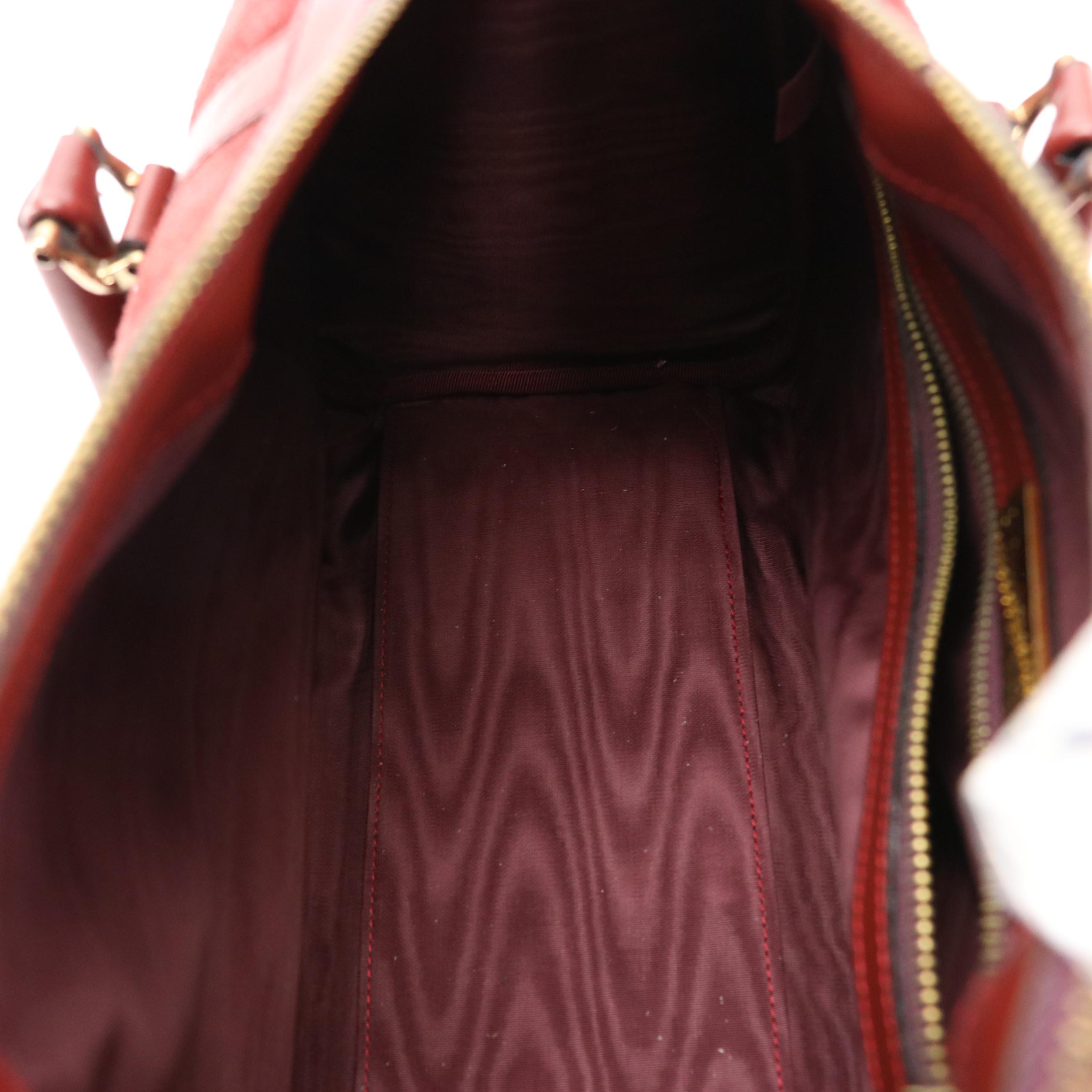 Cartier Must de Cartier Burgundy Suede and Leather Handbag with Box