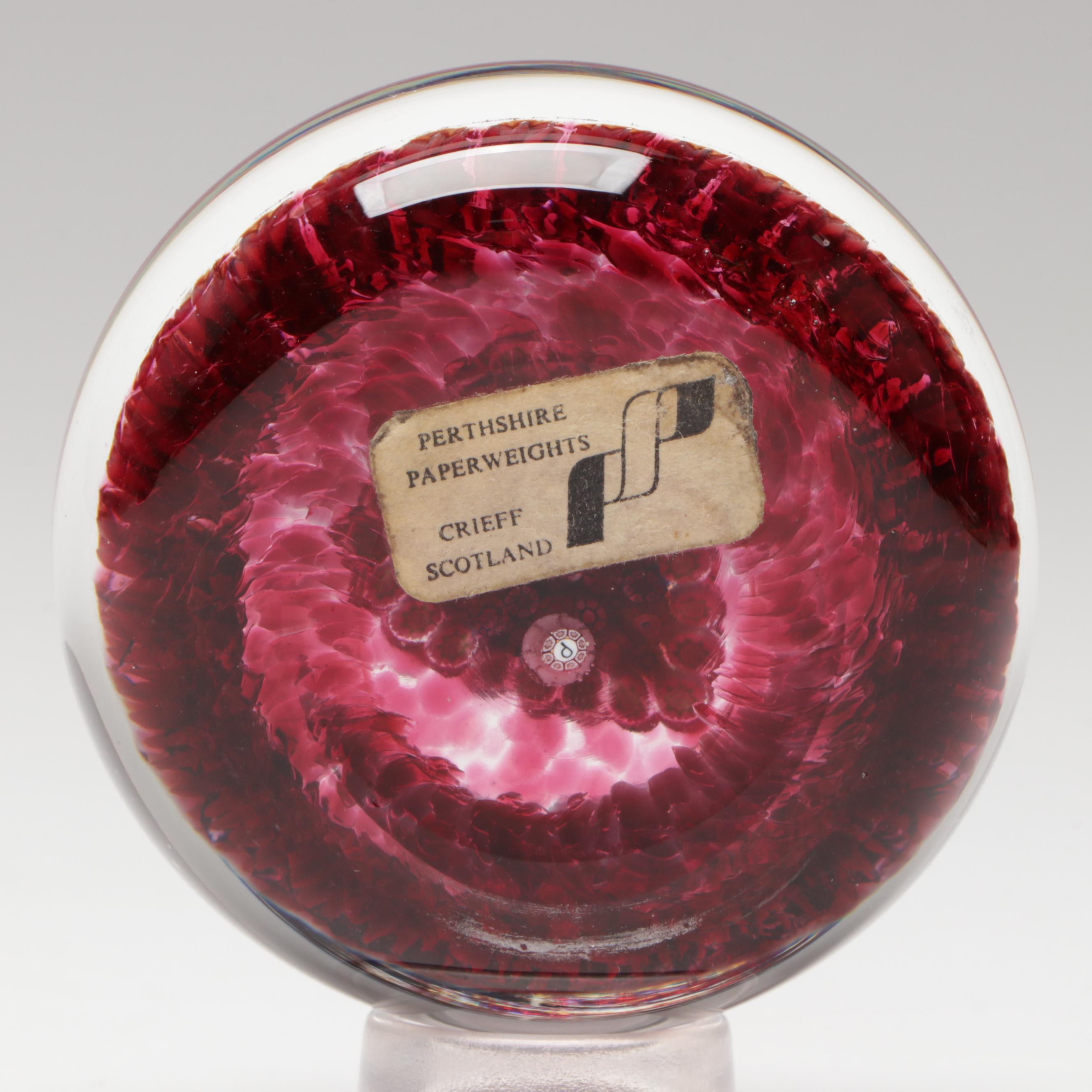 Perthshire Paperweights Handmade Art Glass Millefiori Paperweight, 1984