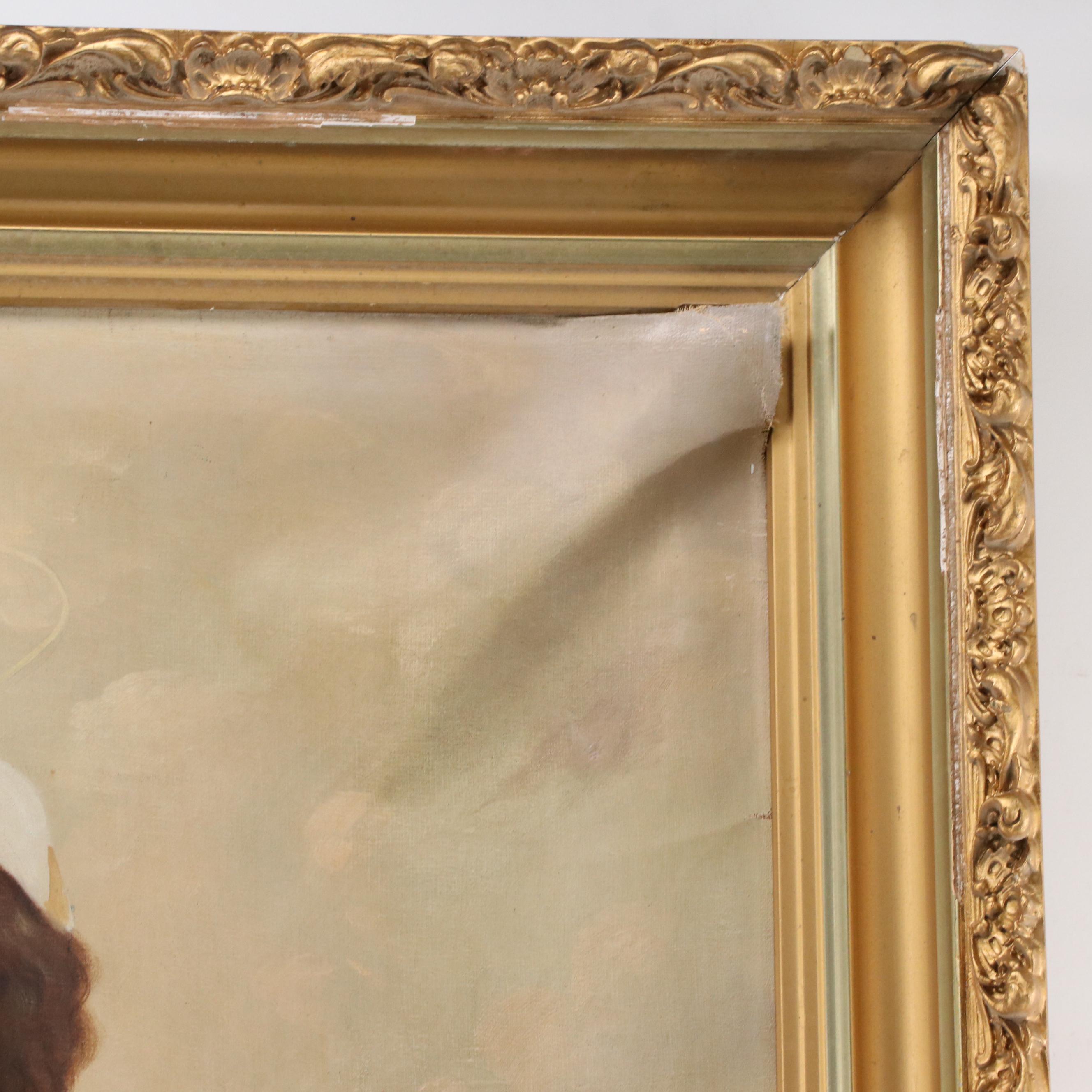 Victorian Oil Painting of Madonna and Child, Circa 1900