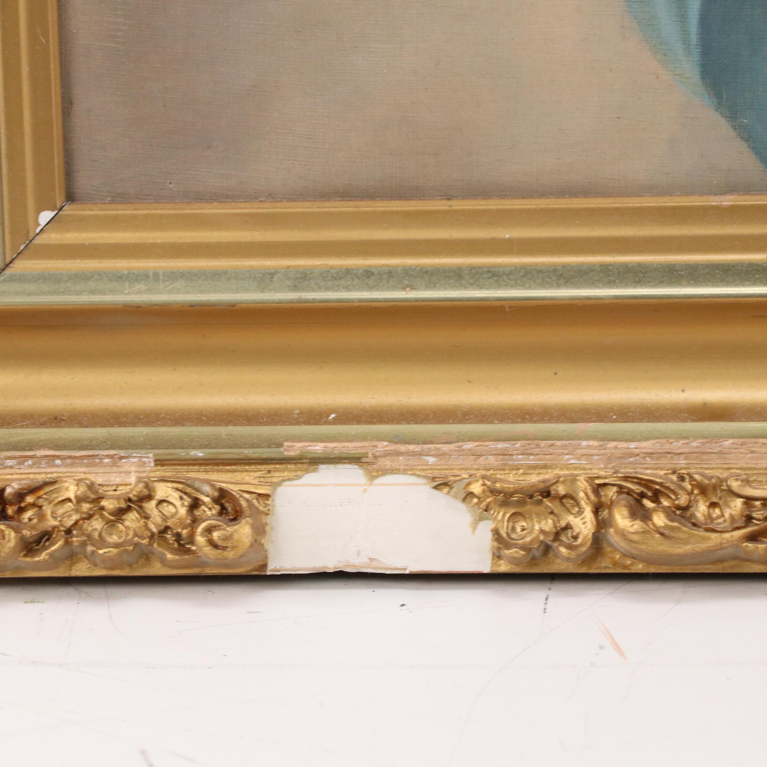 Victorian Oil Painting of Madonna and Child, Circa 1900