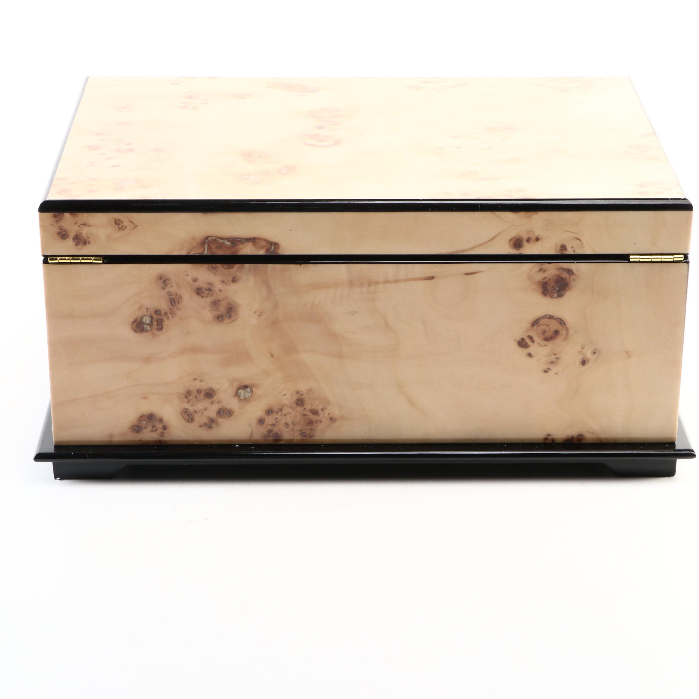 Contemporary Wooden Locking Jewelry Box