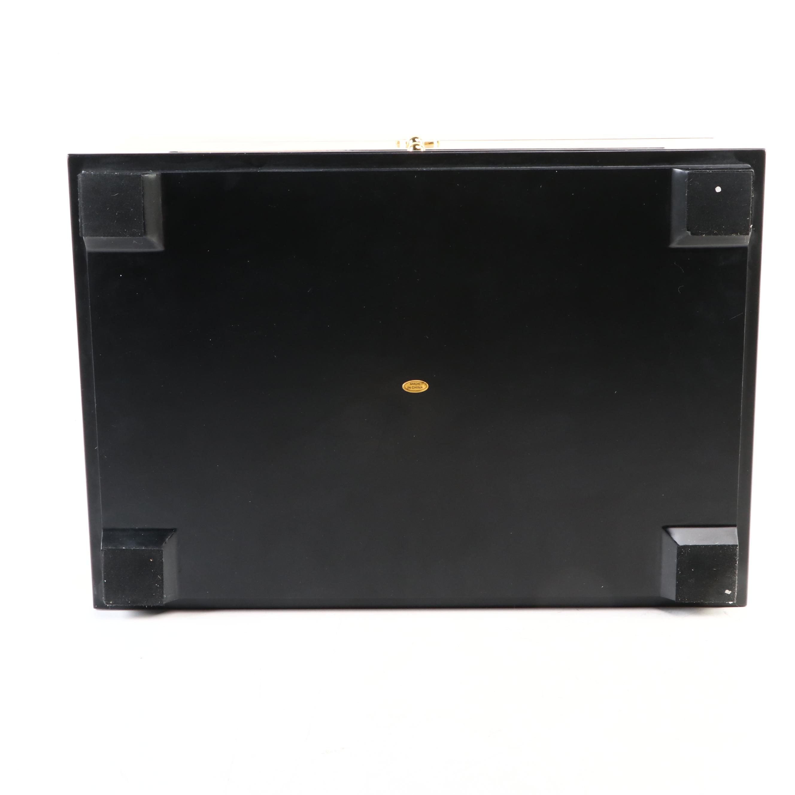 Contemporary Wooden Locking Jewelry Box