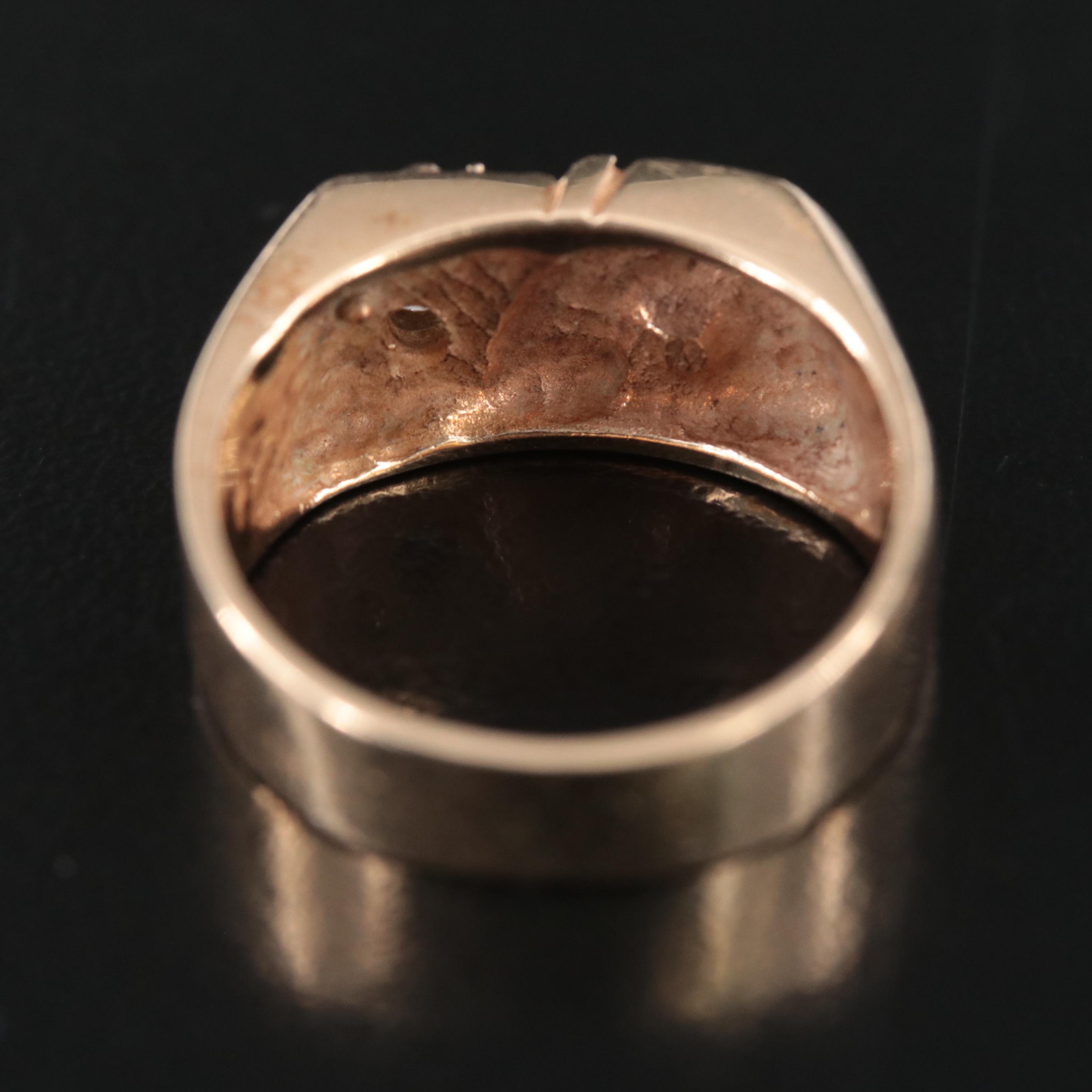 Quebec Nordiques 14K 0.04 CT Diamond "10" Signet Ring