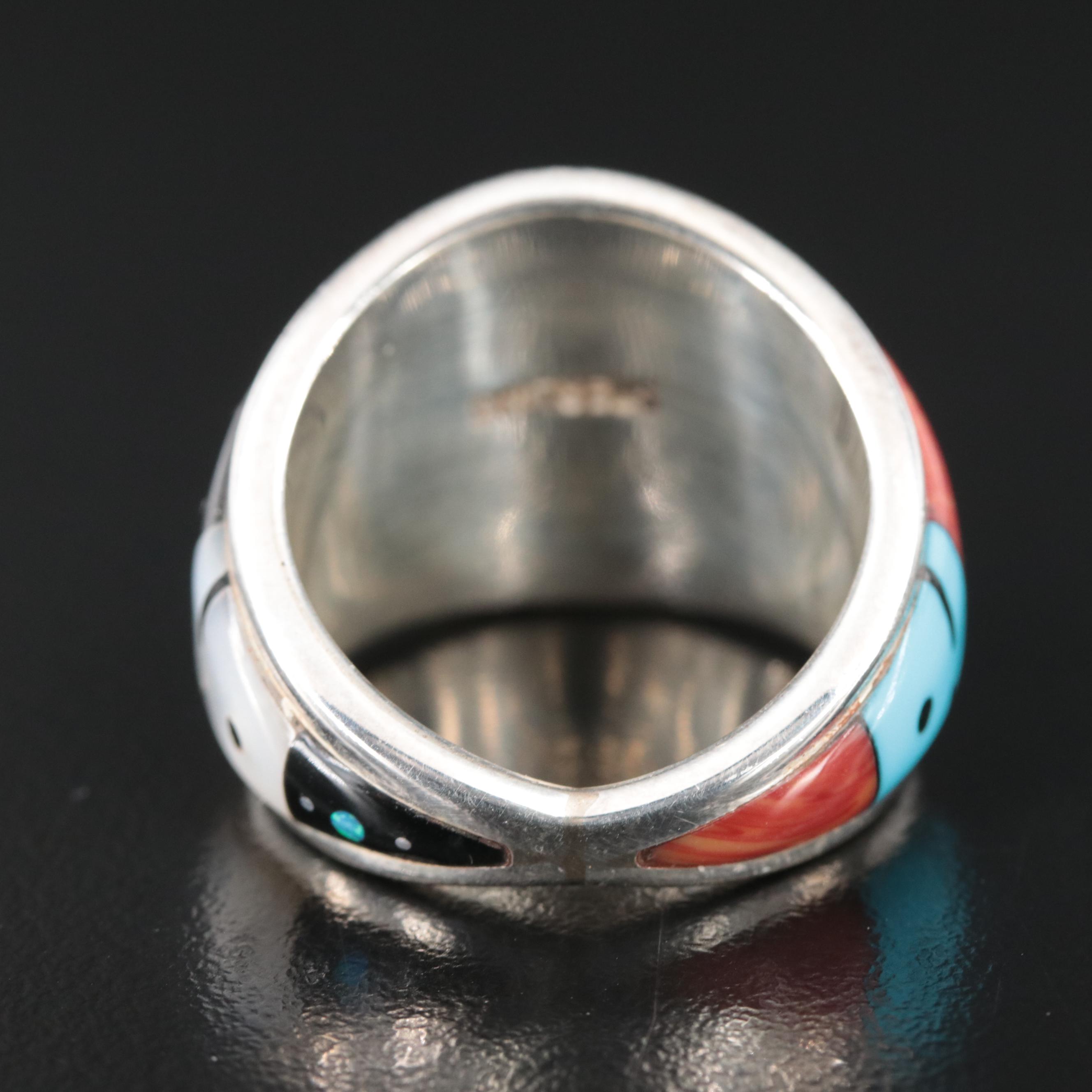 Sterling Kachina Inlay Ring