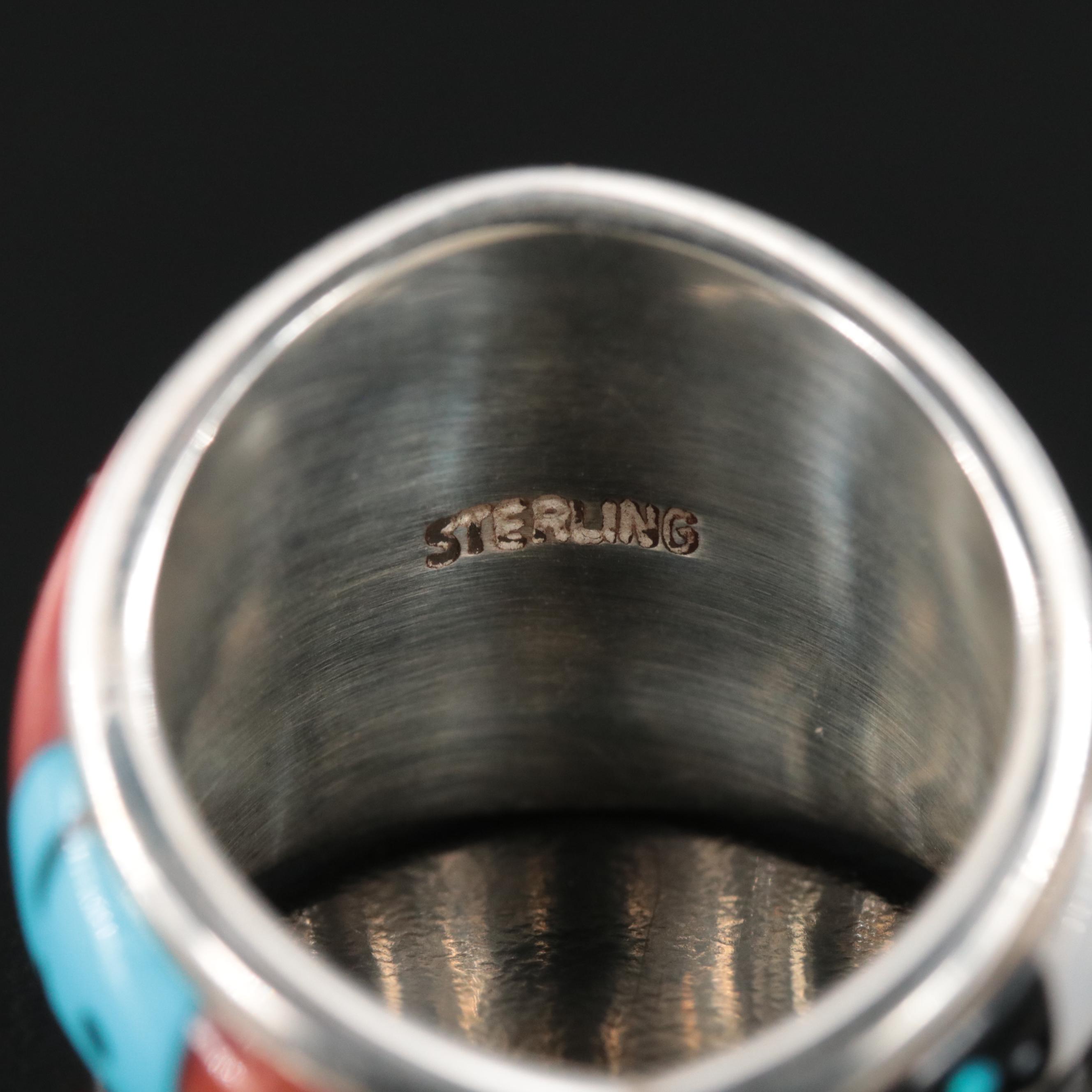 Sterling Kachina Inlay Ring