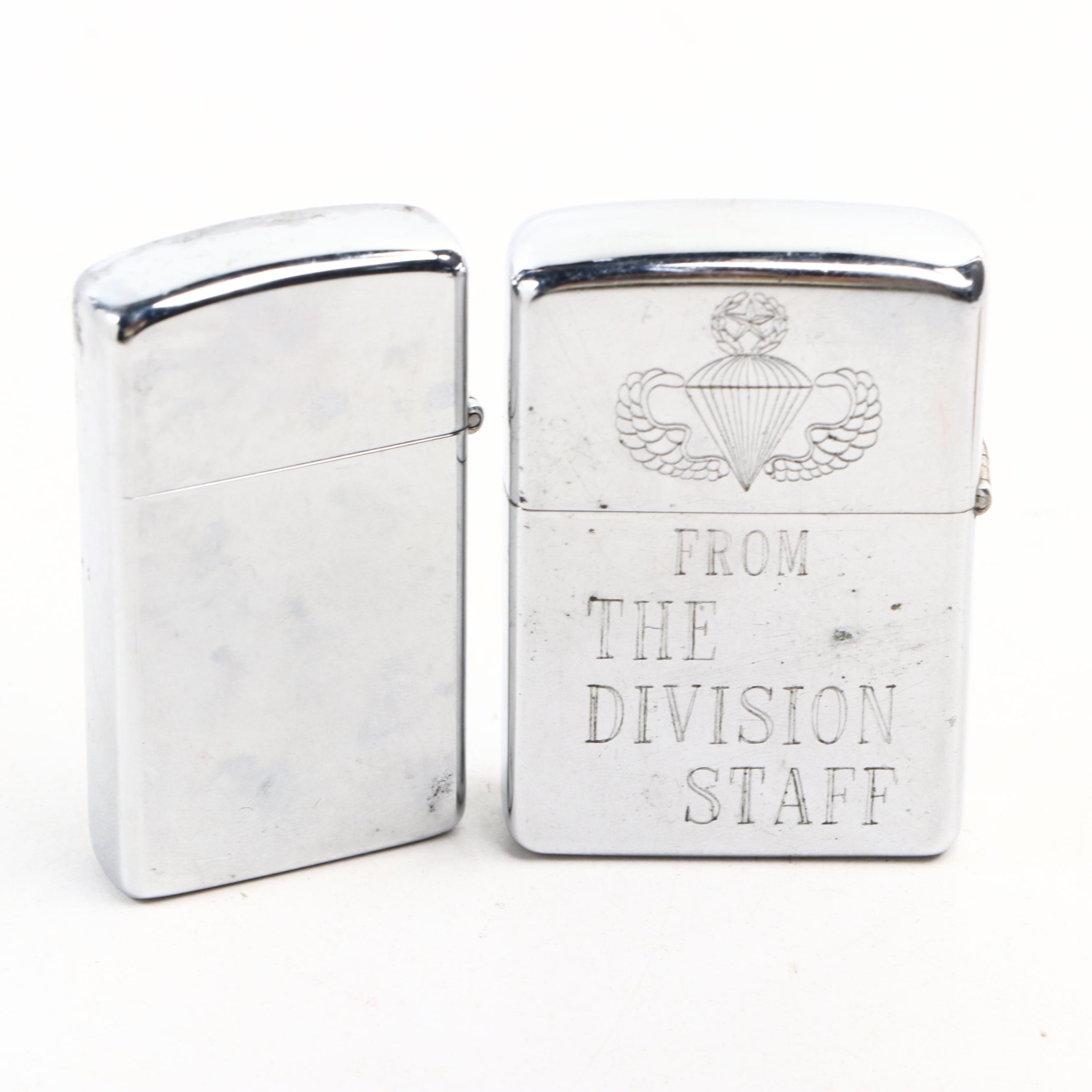 Dunhill Metal Sylphide Gas Lighter with Military Zippo Lighters and Matchbox