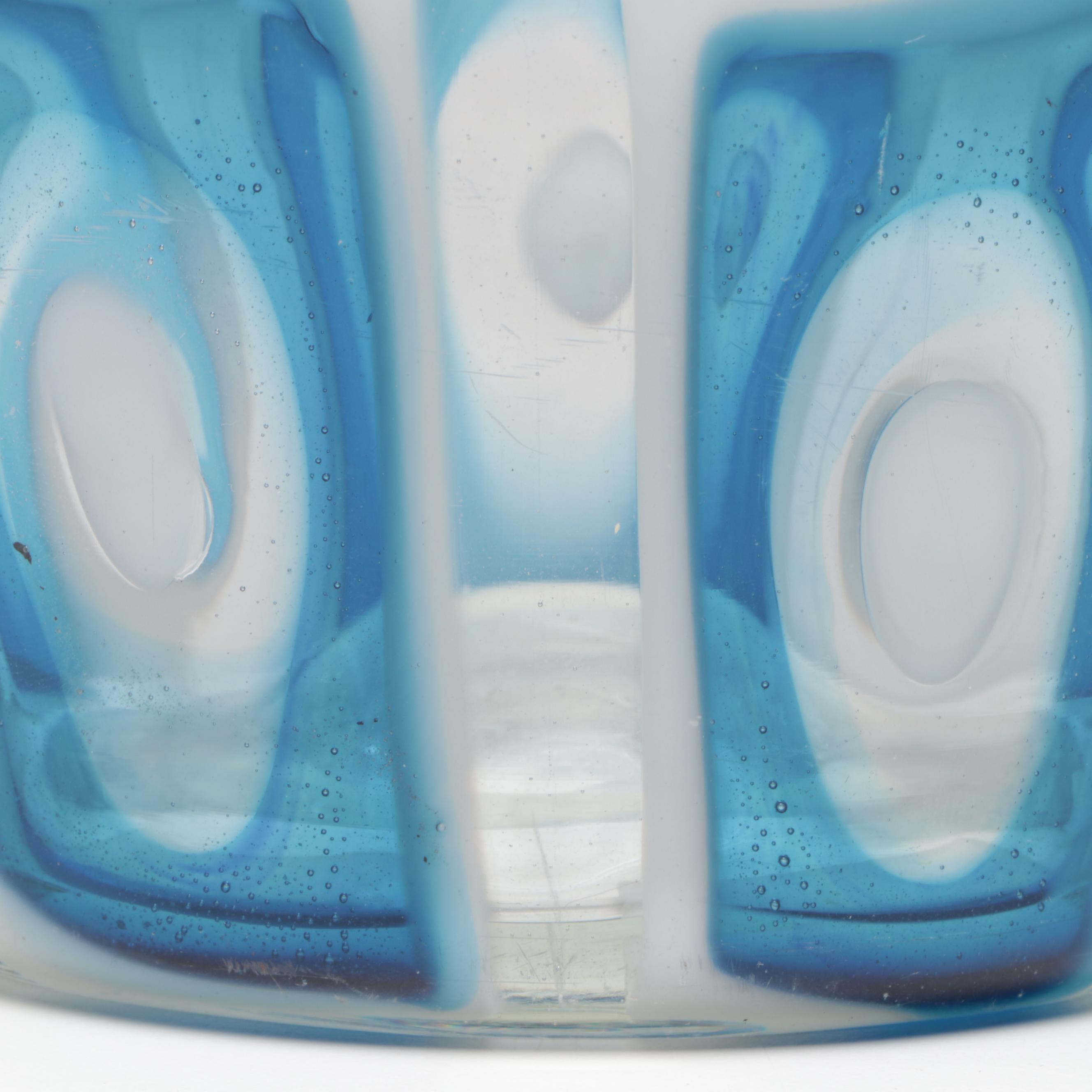 Ercole Barovier for Barovier & Toso "Dorico" Acquamare Murano Glass Vase, 1960