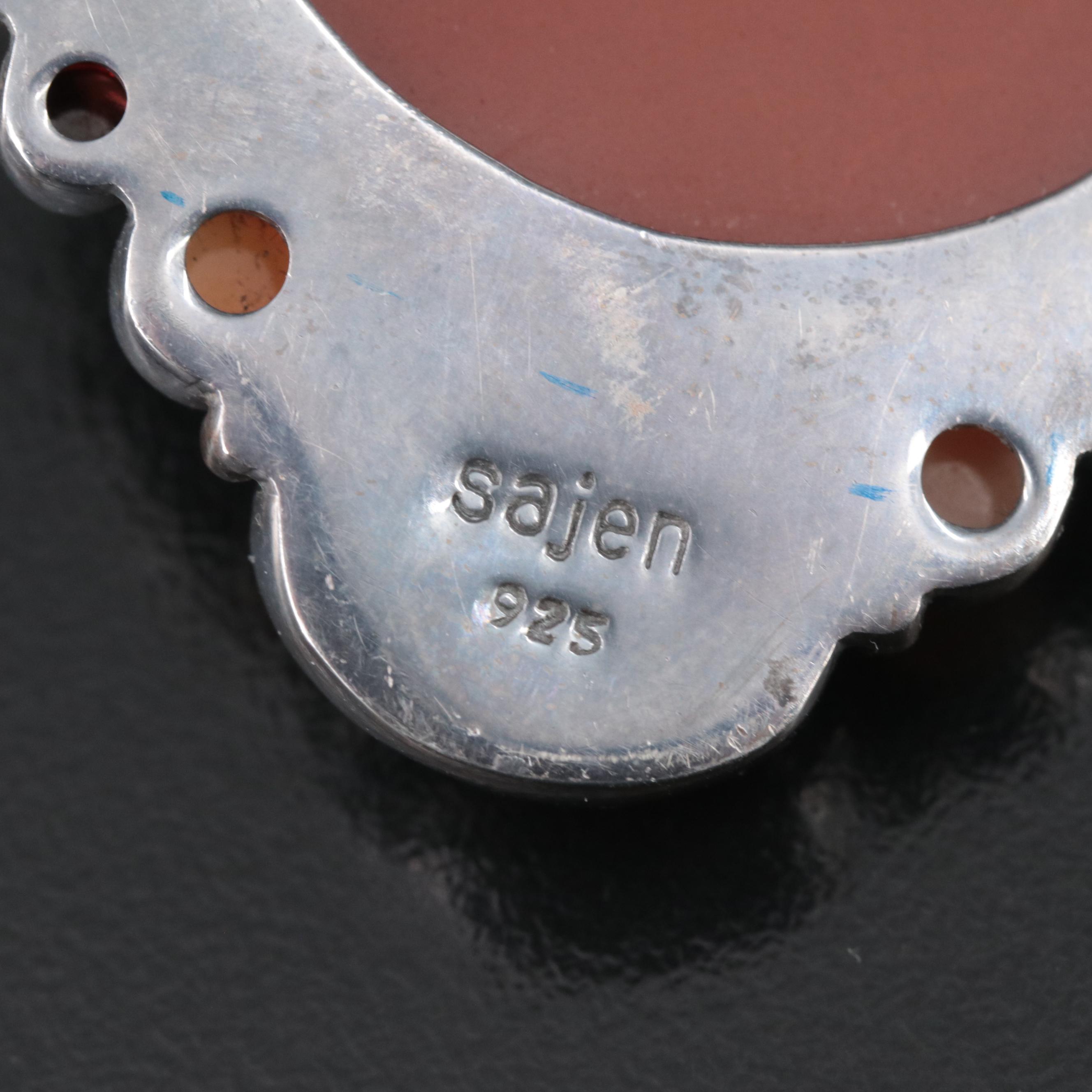 Sajen Sterling Jasper, Garnet and Moonstone Pendant