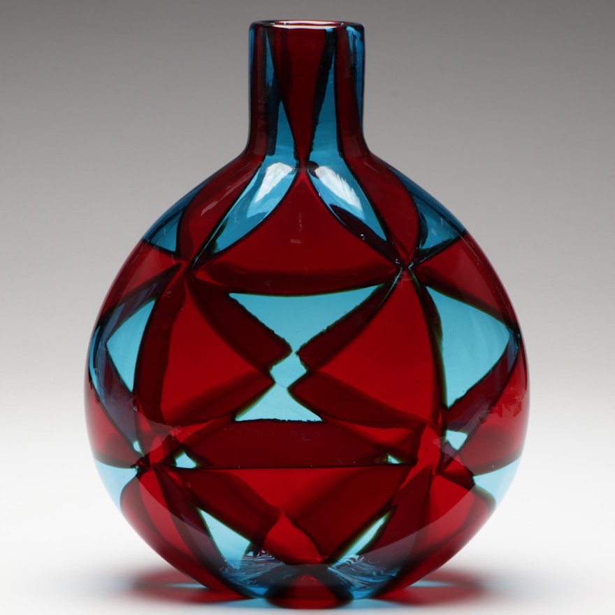 Ercole Barovier for Barovier & Toso "Intarsio" Murano Art Glass Vase, 1960s