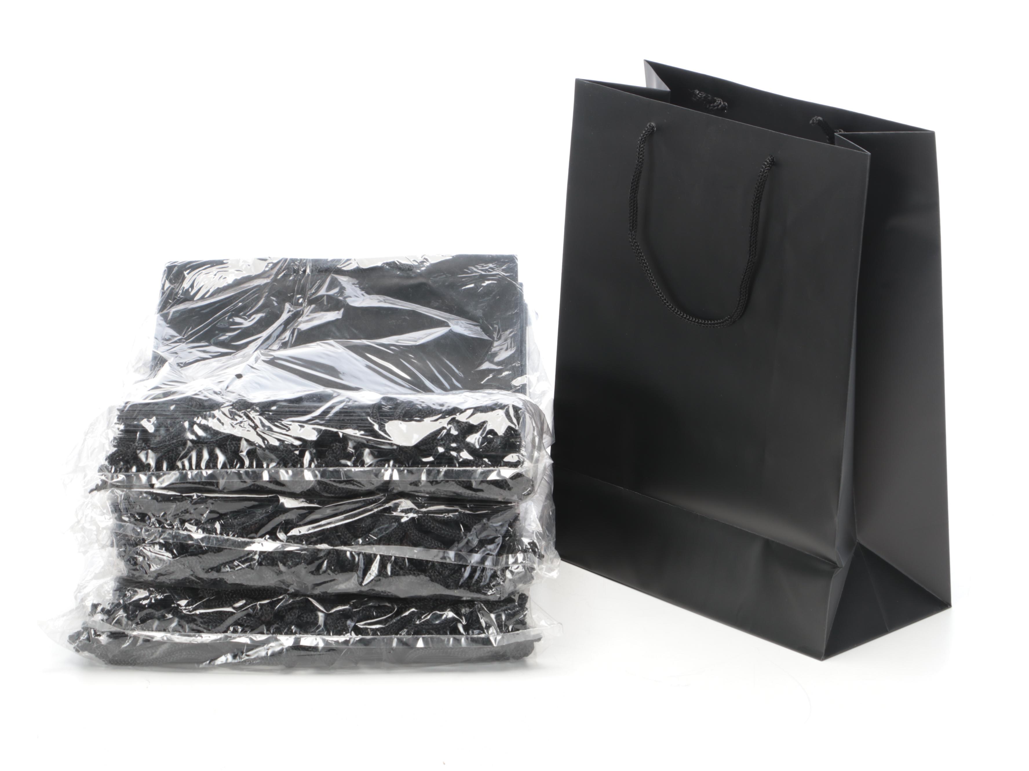ULINE Black Paper Shopping Bags