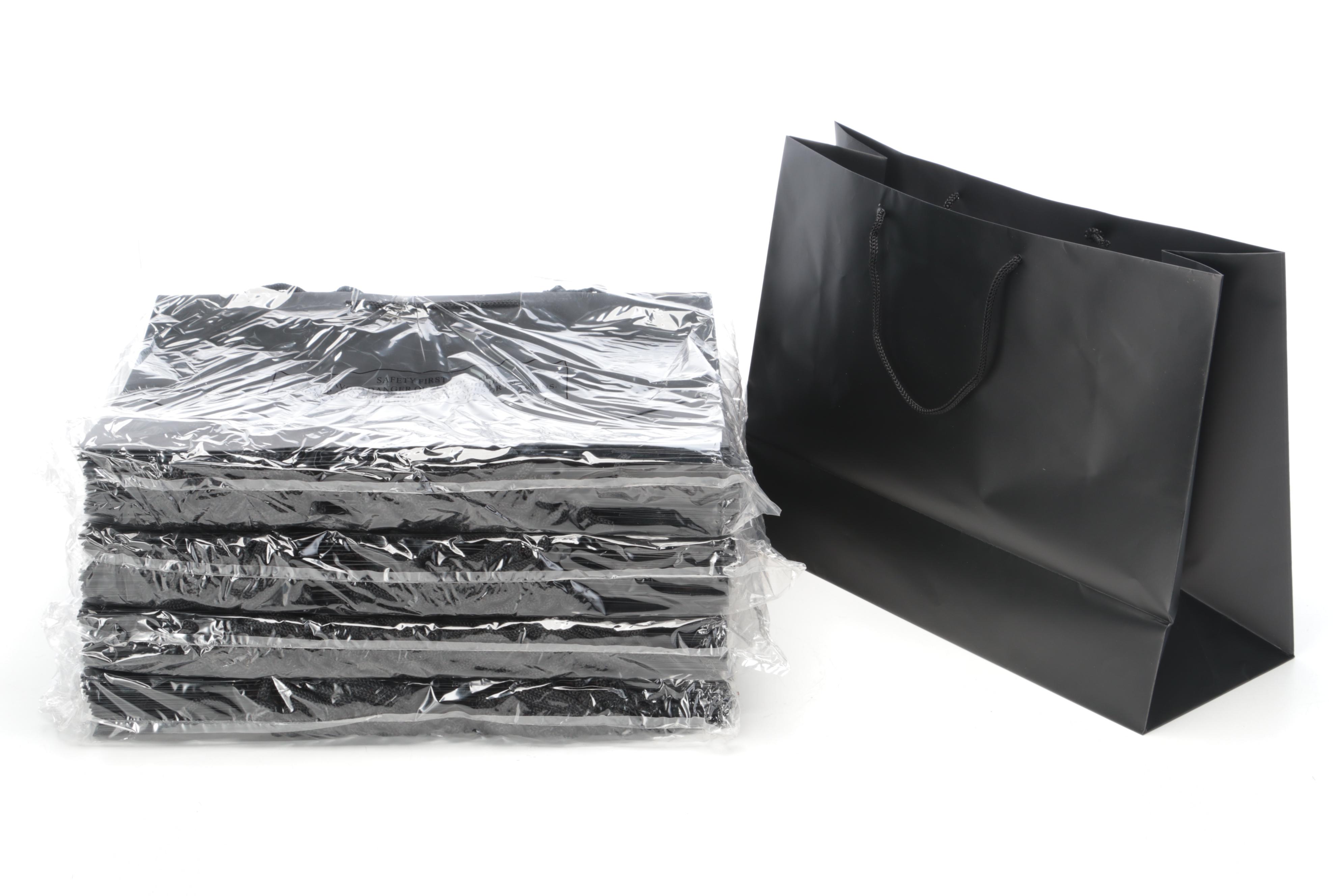 ULINE Black Paper Shopping Bags