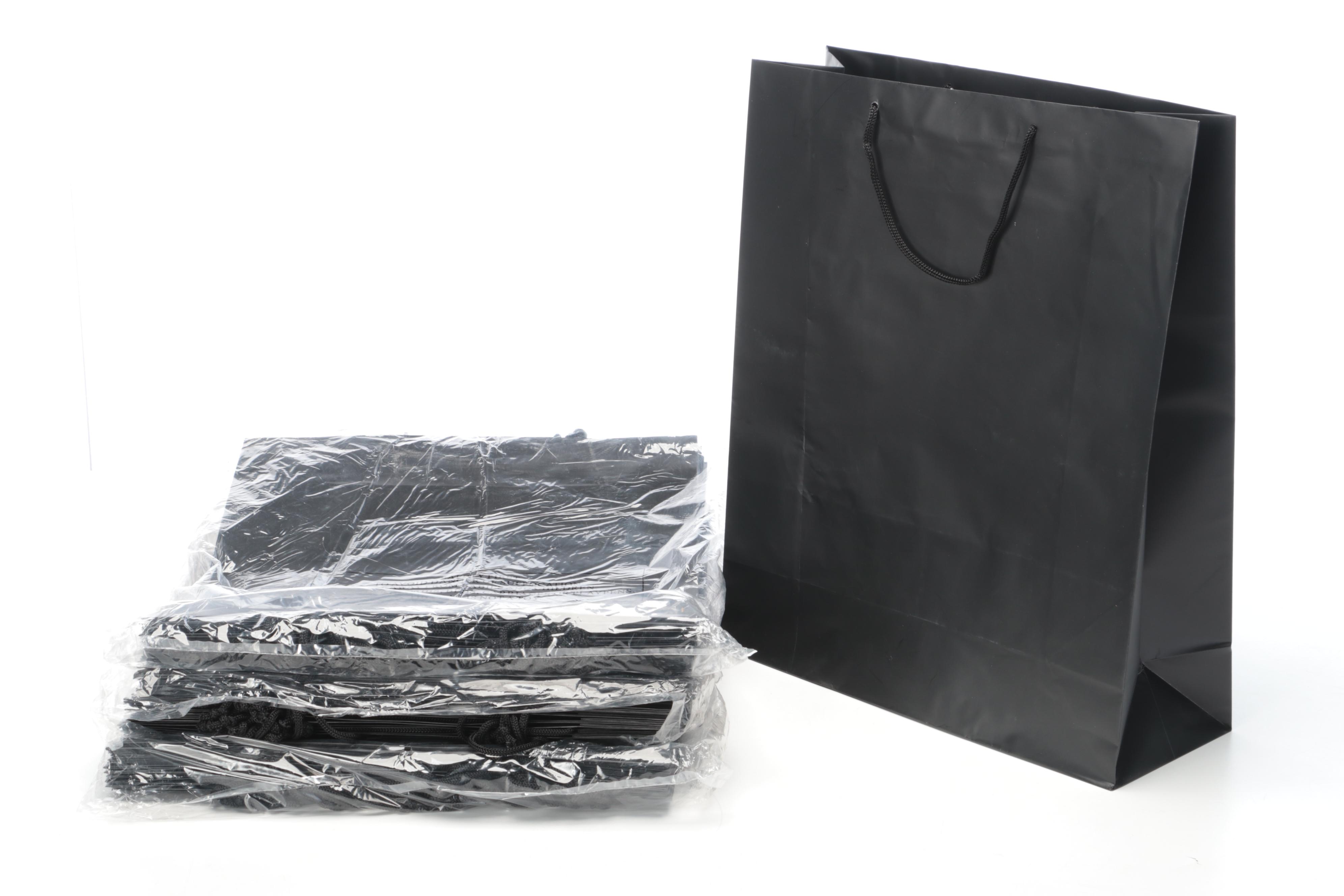 ULINE Black Paper Shopping Bags