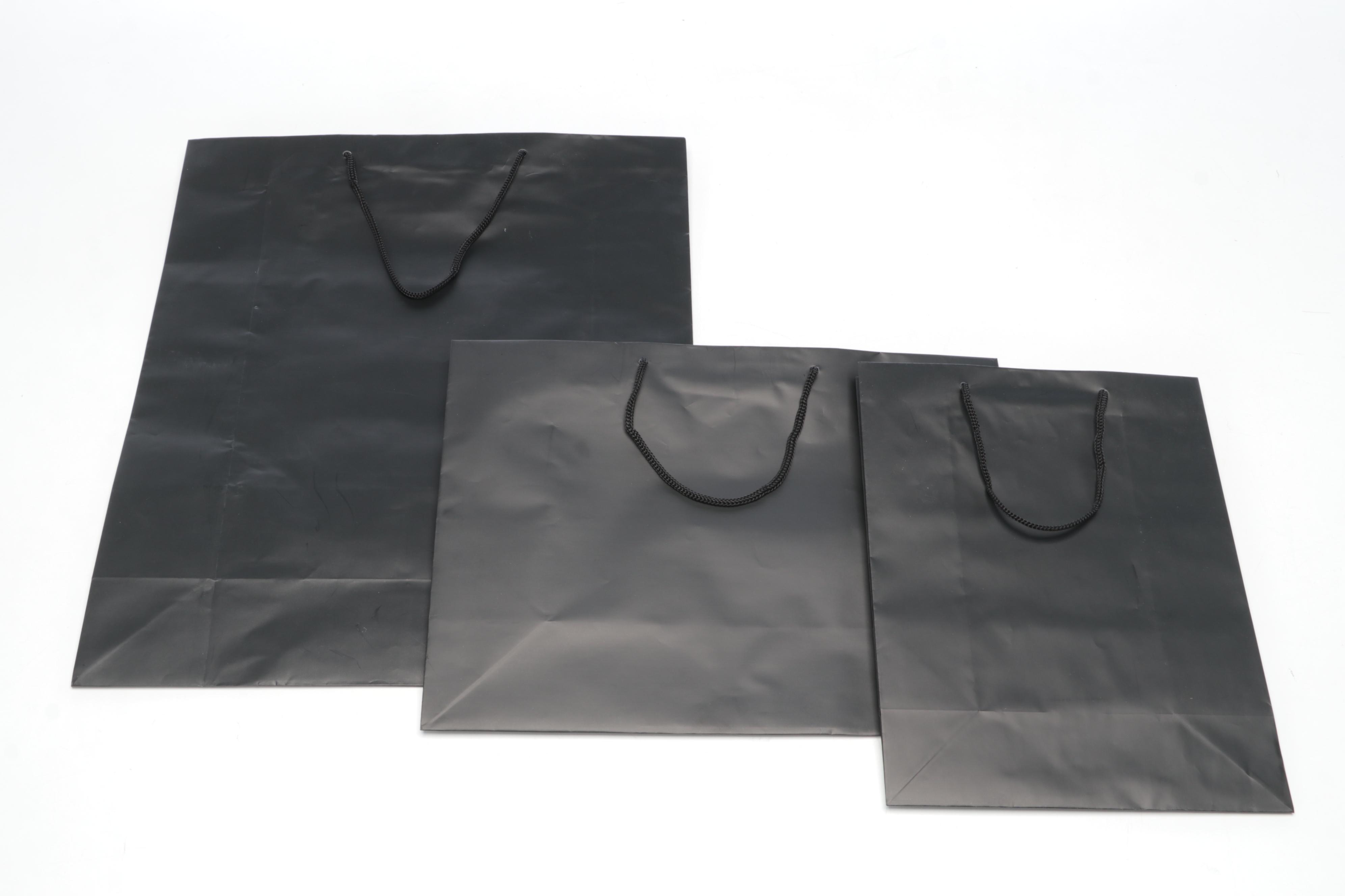 ULINE Black Paper Shopping Bags