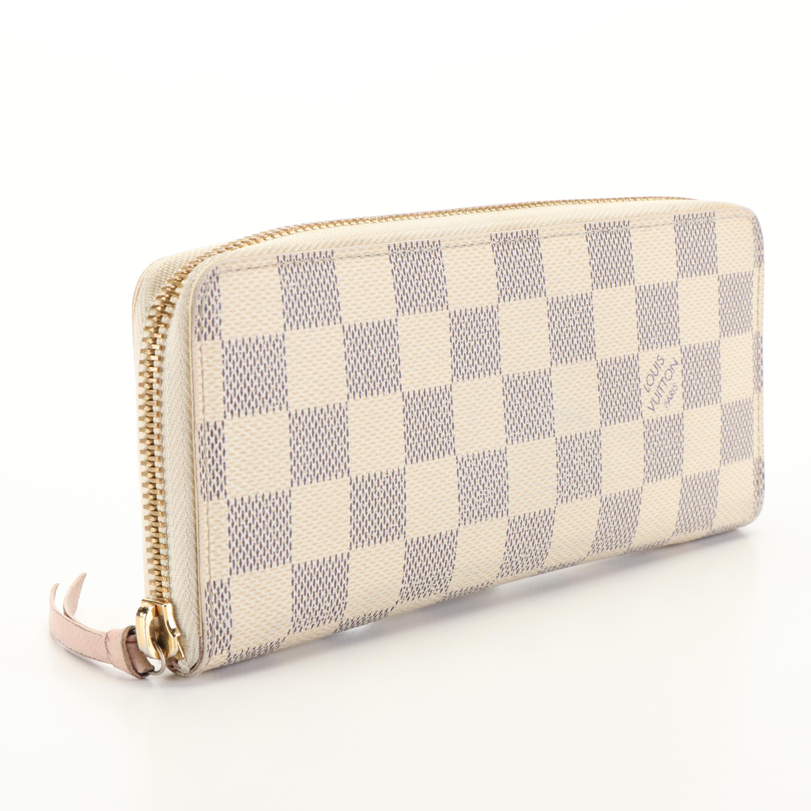 Louis Vuitton Clemence Damier Azur Zip Around Wallet
