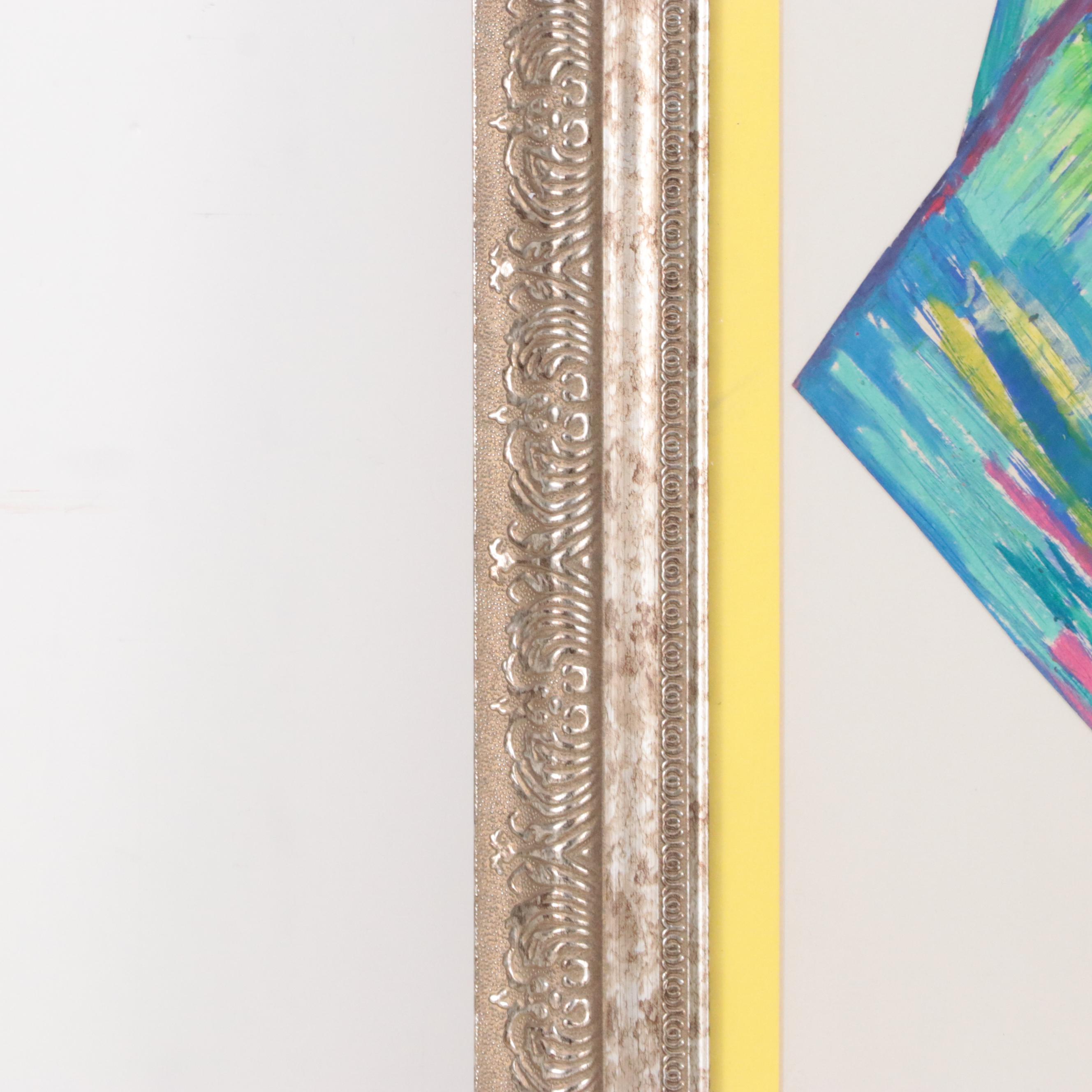 Abstract Geometric Mixed Media Drawing