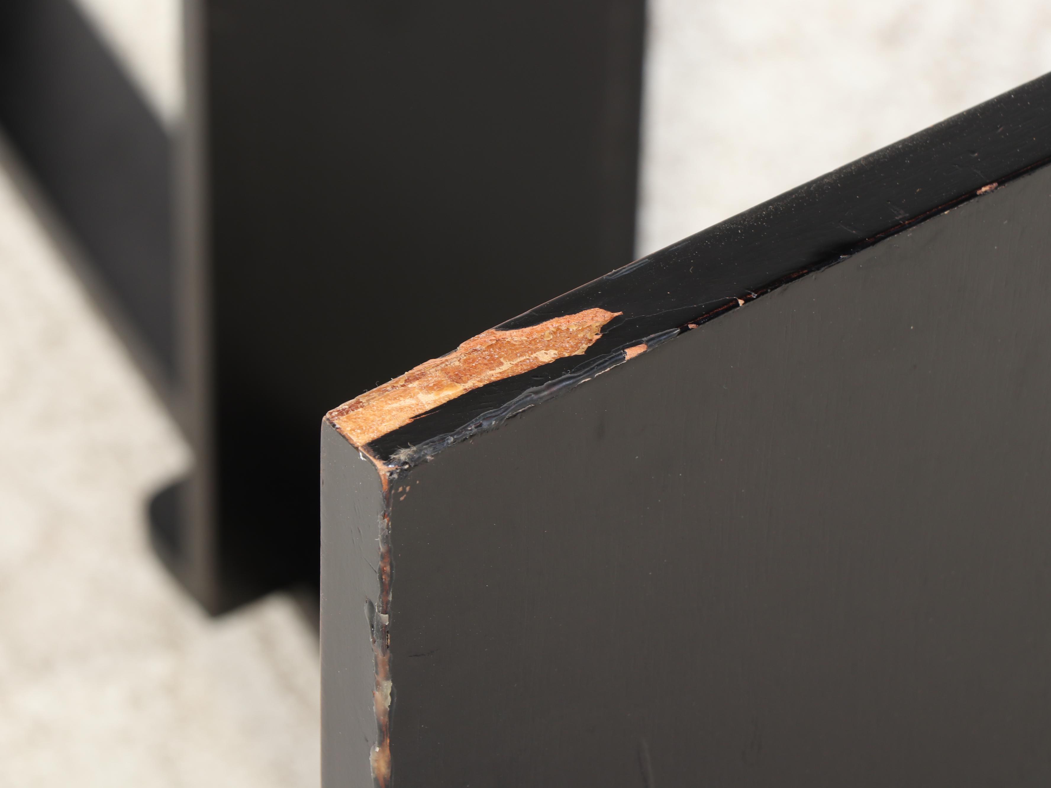 Two Contemporary Leaning Ladder Bookshelves