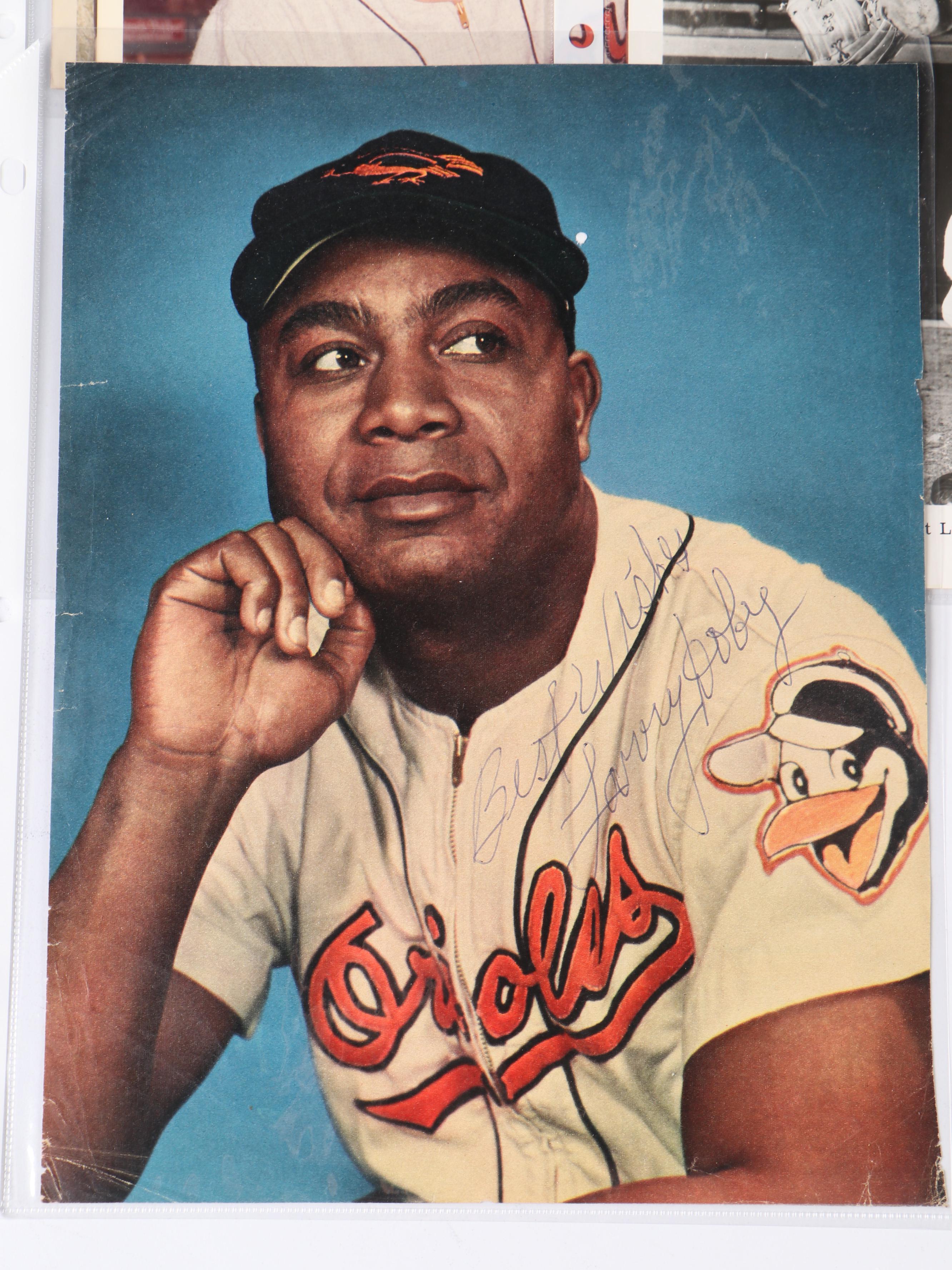 Signed Vintage Baseball Prints Featuring Hank Aaron, Frank Robinson, and More