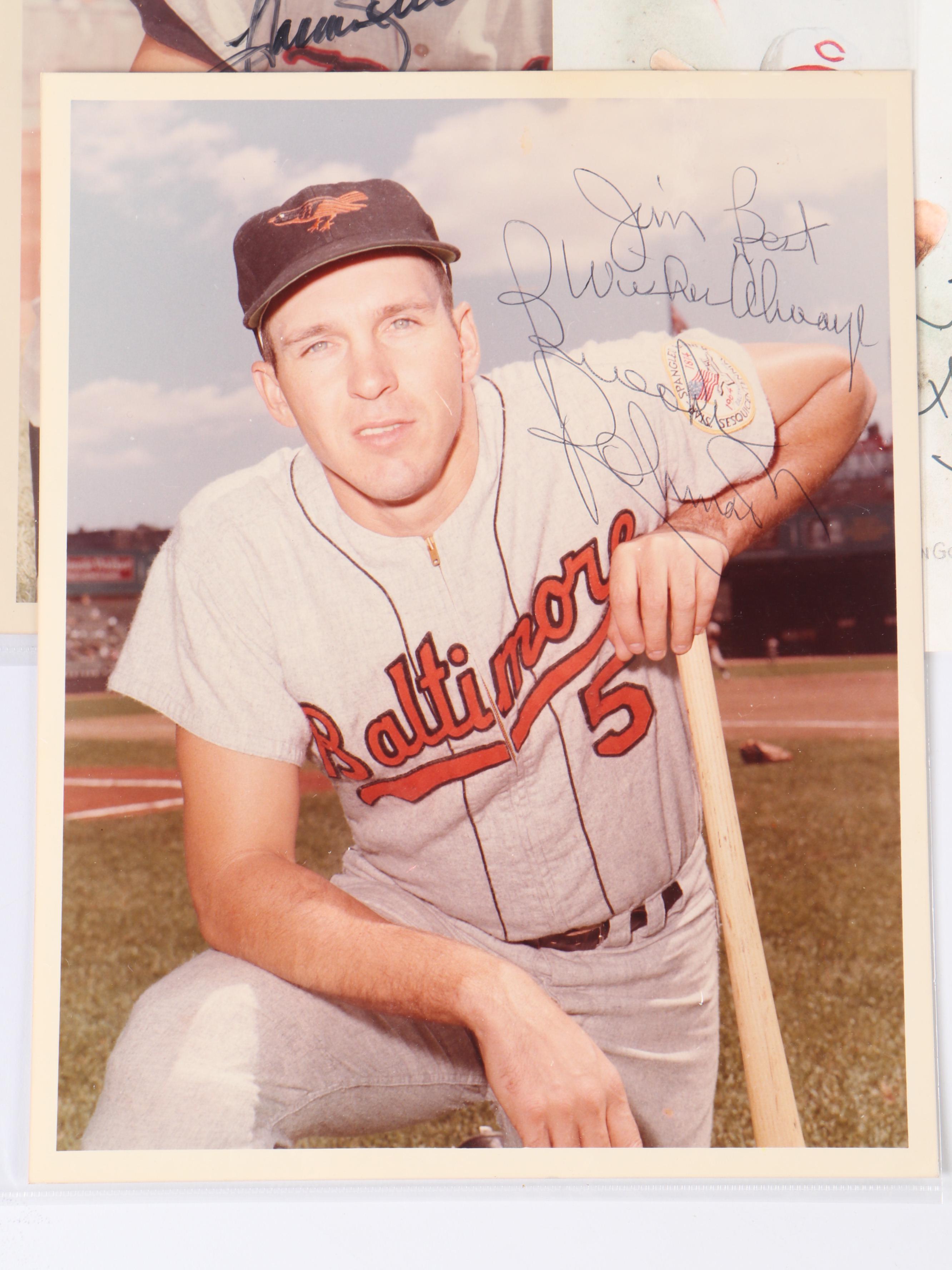 Signed Vintage Baseball Prints Featuring Hank Aaron, Frank Robinson, and More