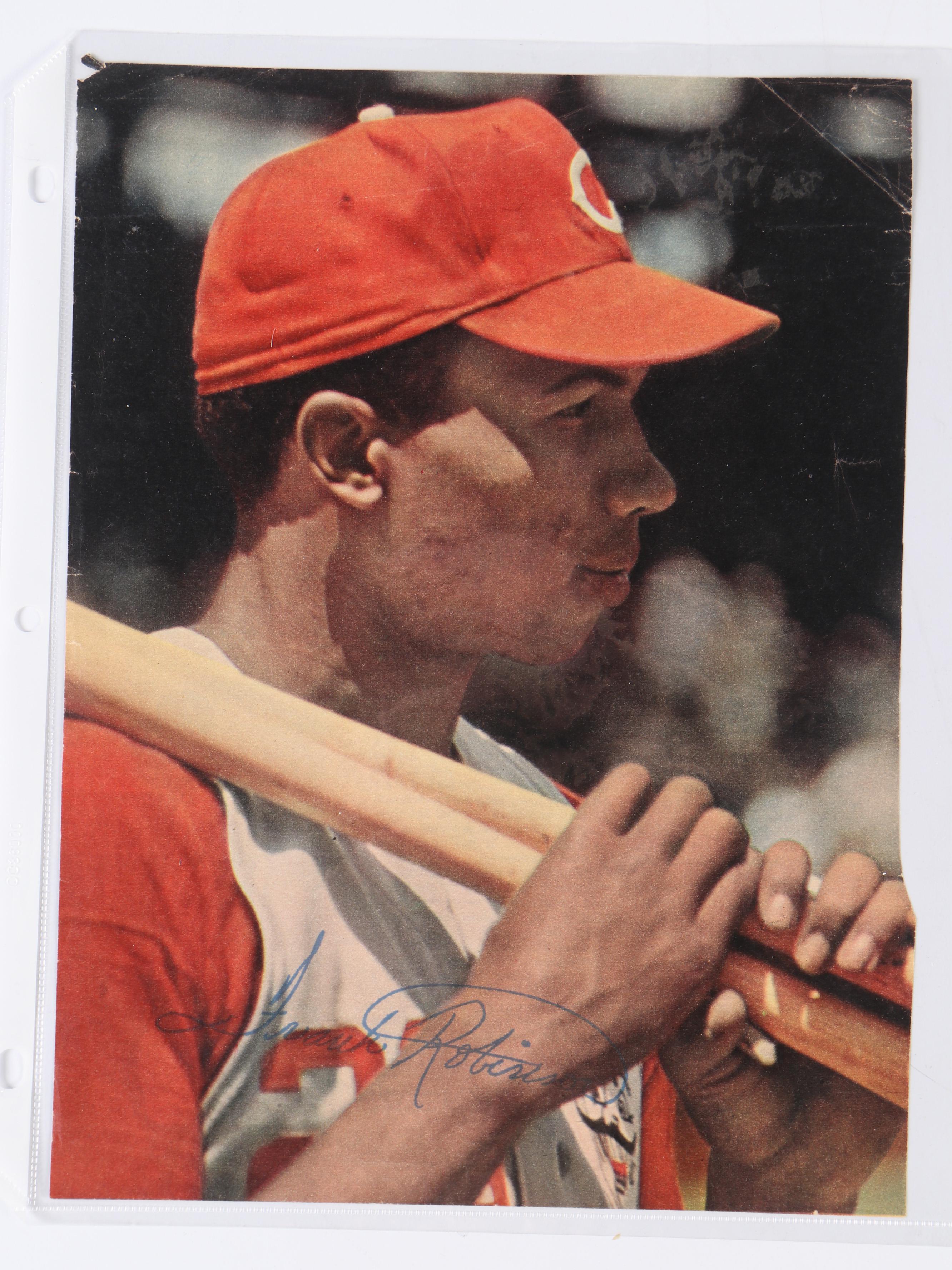 Signed Vintage Baseball Prints Featuring Hank Aaron, Frank Robinson, and More