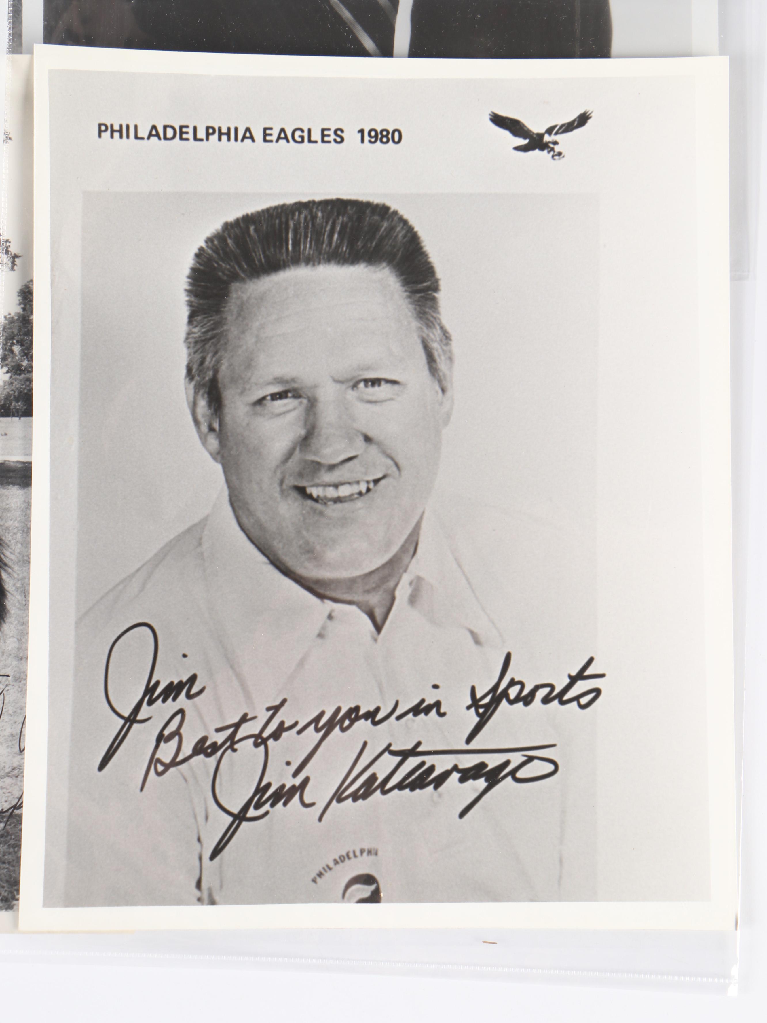 Signed Vintage Football Prints Featuring Joe Namath, Gale Sayers, and More