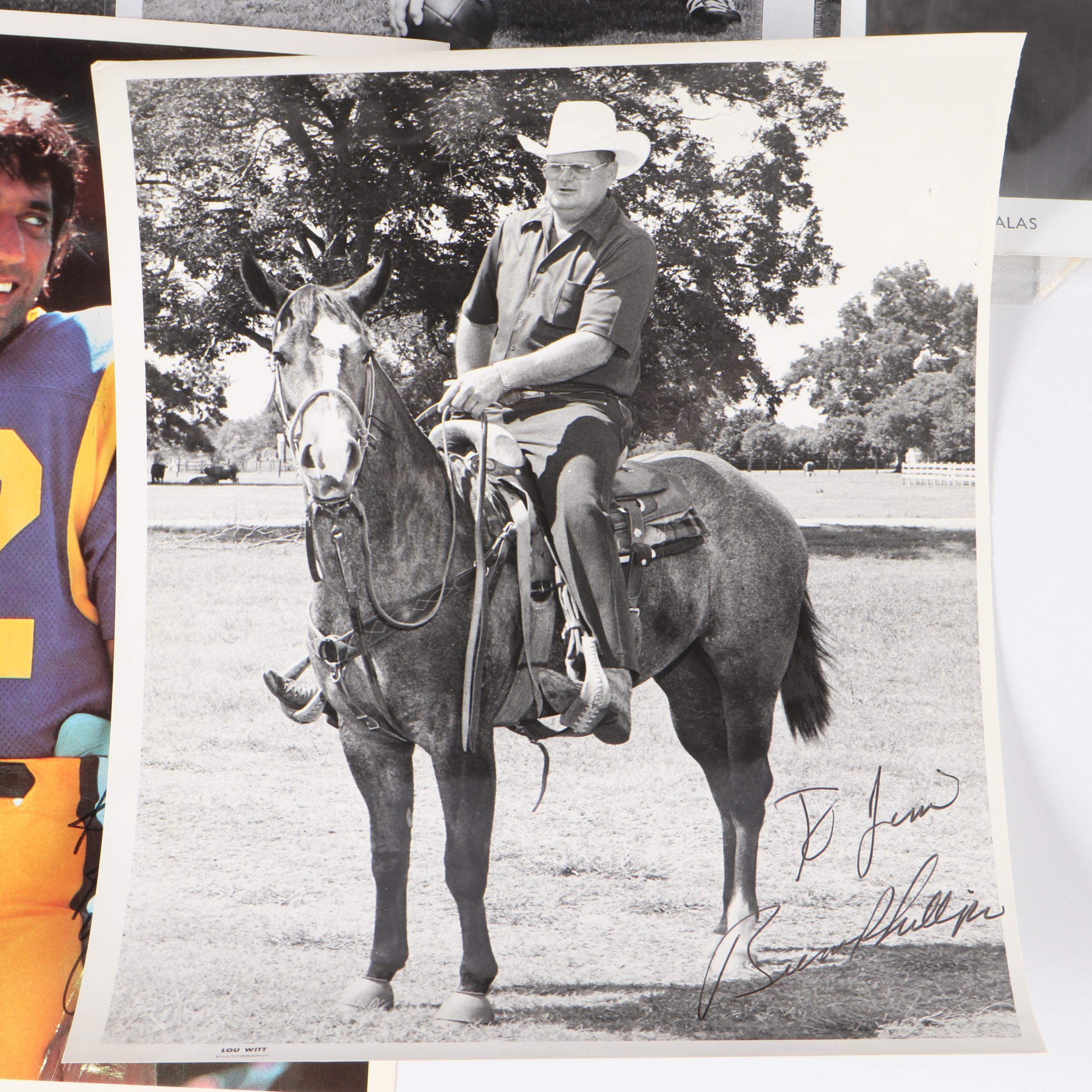 Signed Vintage Football Prints Featuring Joe Namath, Gale Sayers, and More