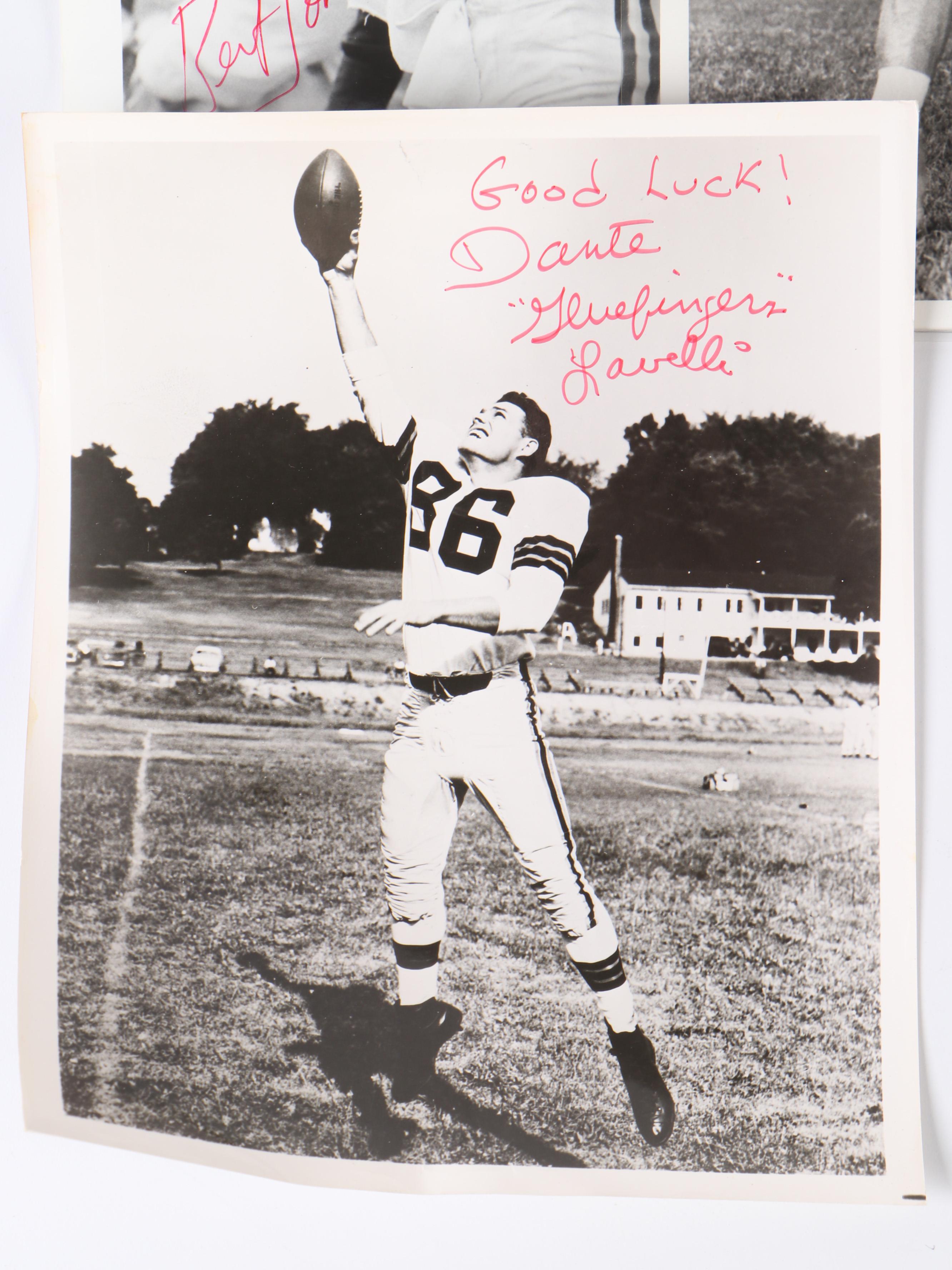 Signed Vintage Football Prints Featuring Joe Namath, Gale Sayers, and More