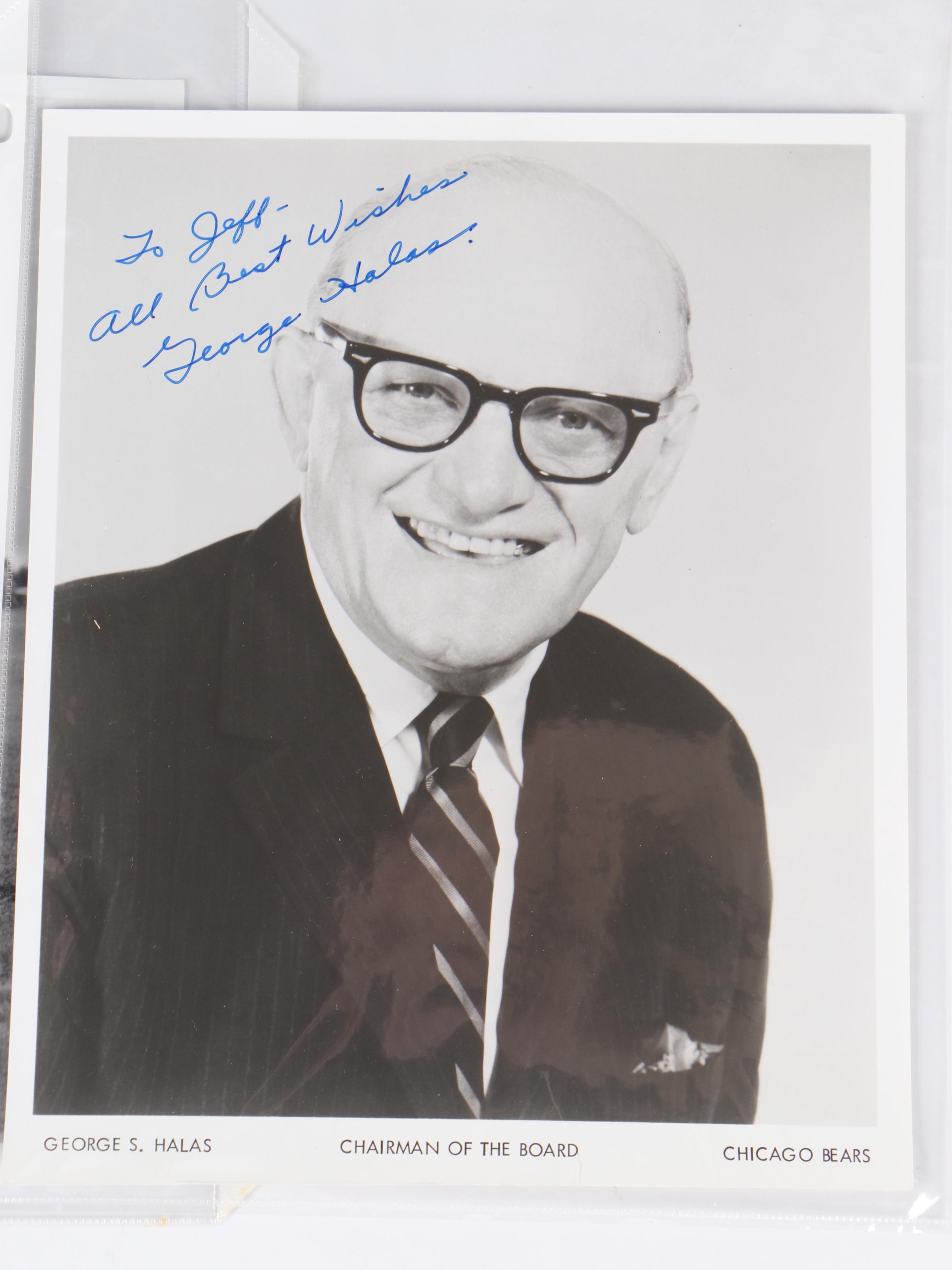 Signed Vintage Football Prints Featuring Joe Namath, Gale Sayers, and More