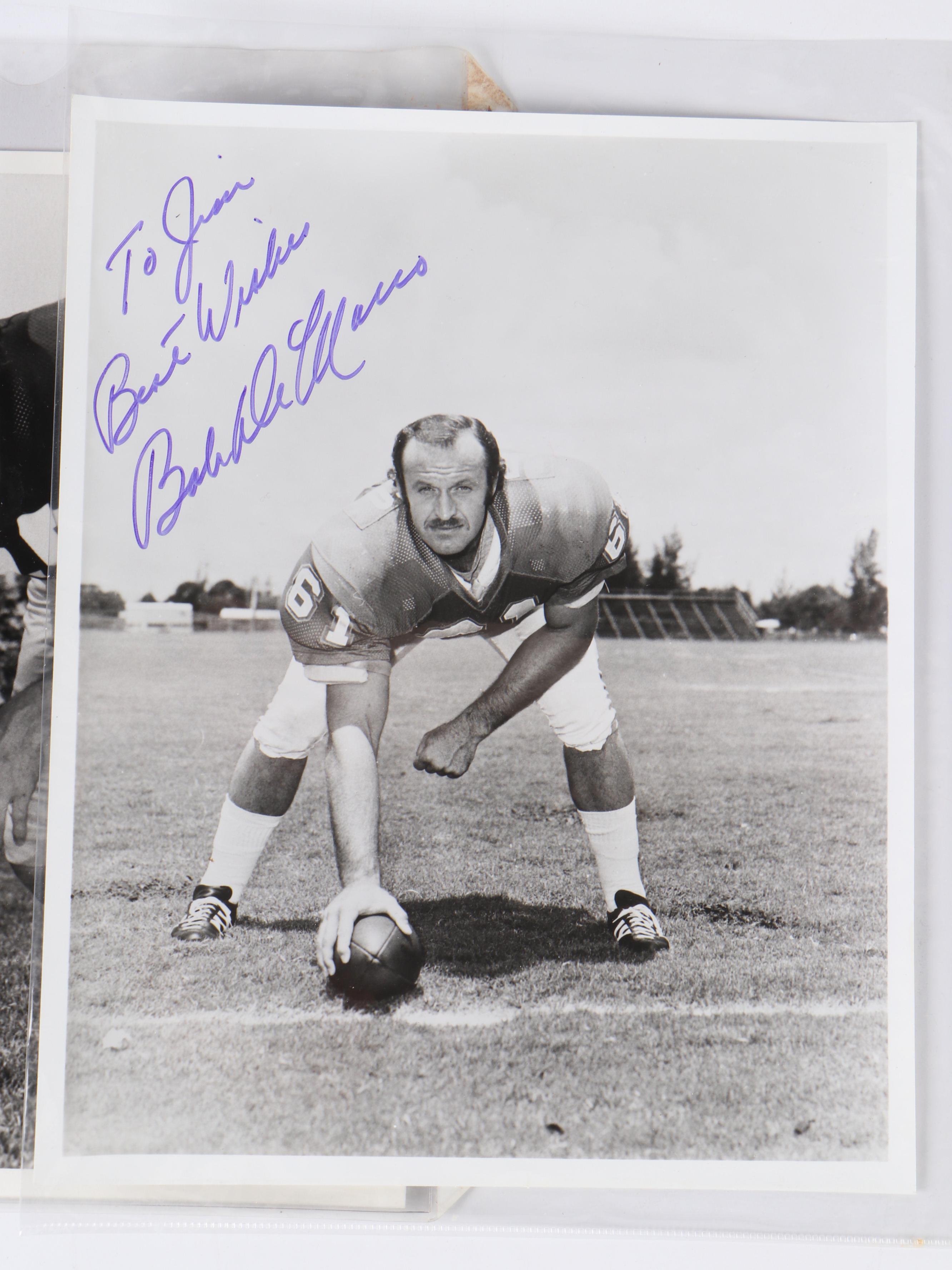 Signed Vintage Football Prints Featuring Joe Namath, Gale Sayers, and More