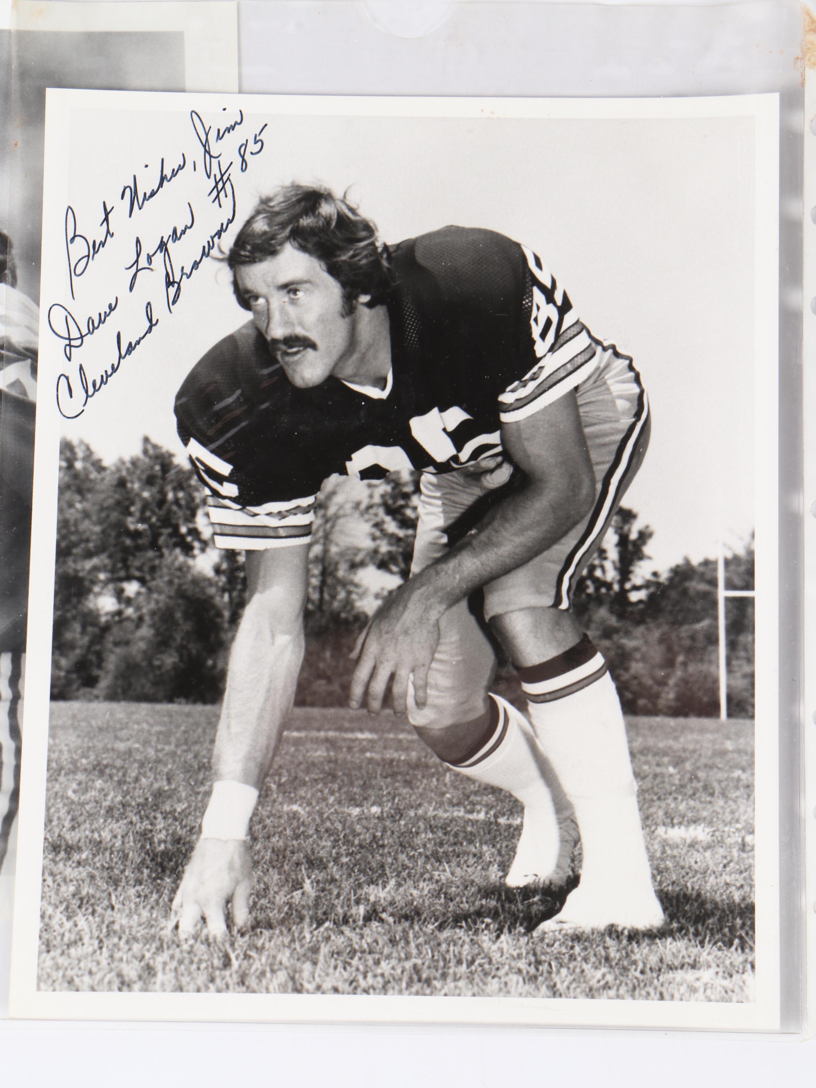 Signed Vintage Football Prints Featuring Joe Namath, Gale Sayers, and More