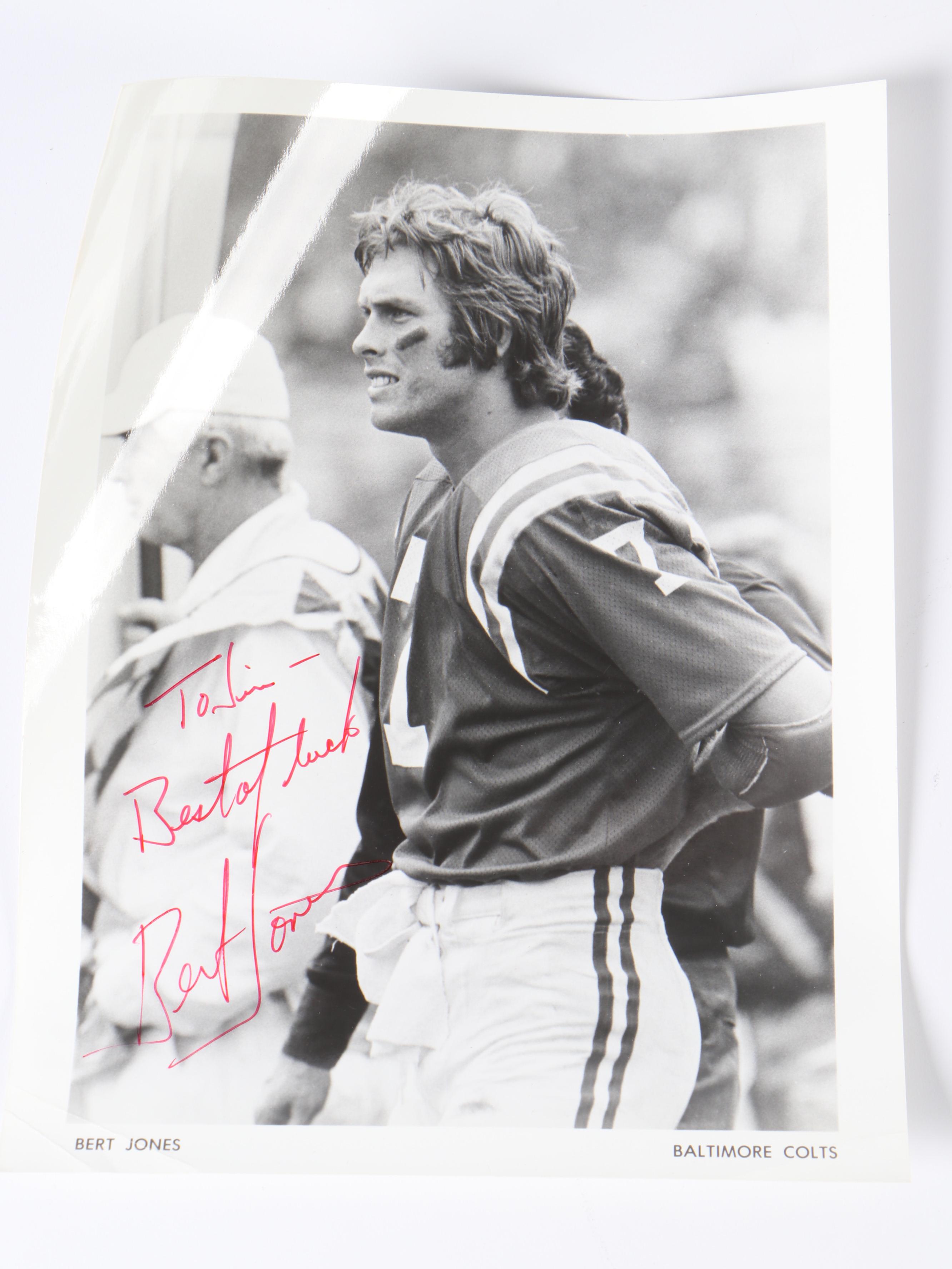 Signed Vintage Football Prints Featuring Joe Namath, Gale Sayers, and More