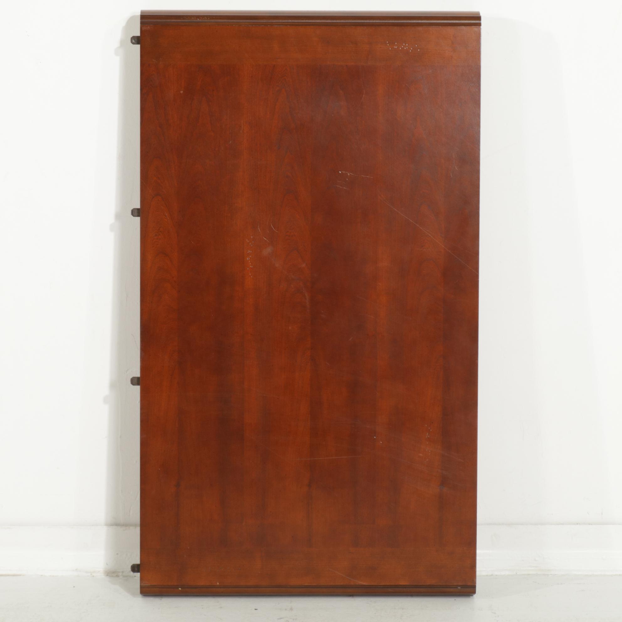 Neoclassical Style Cherry-Stained Extension Dining Table and Six Hyundai Chairs