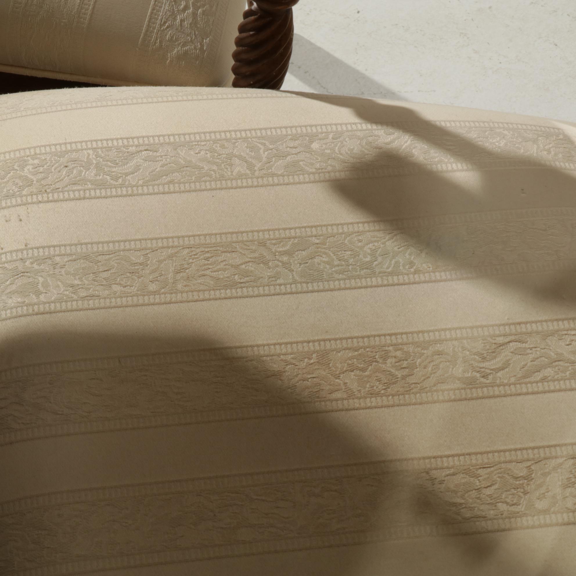 Neoclassical Style Cherry-Stained Extension Dining Table and Six Hyundai Chairs