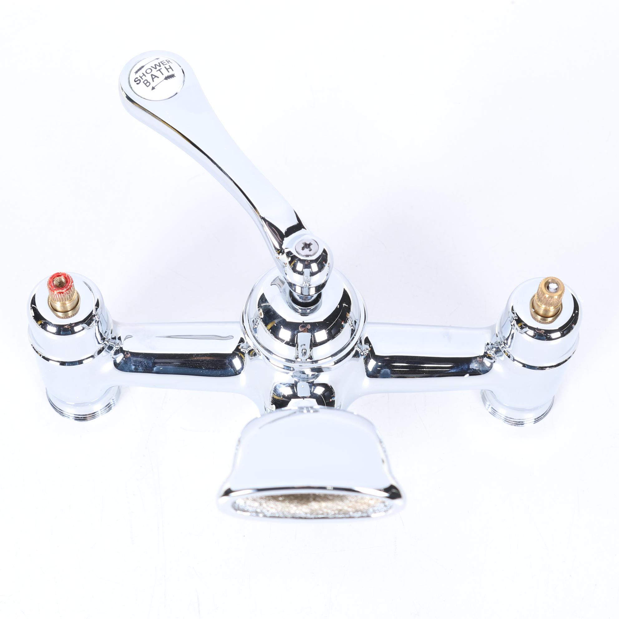 Chrome Finish Telephone-Style Faucet Body With Hand Shower, Cradle