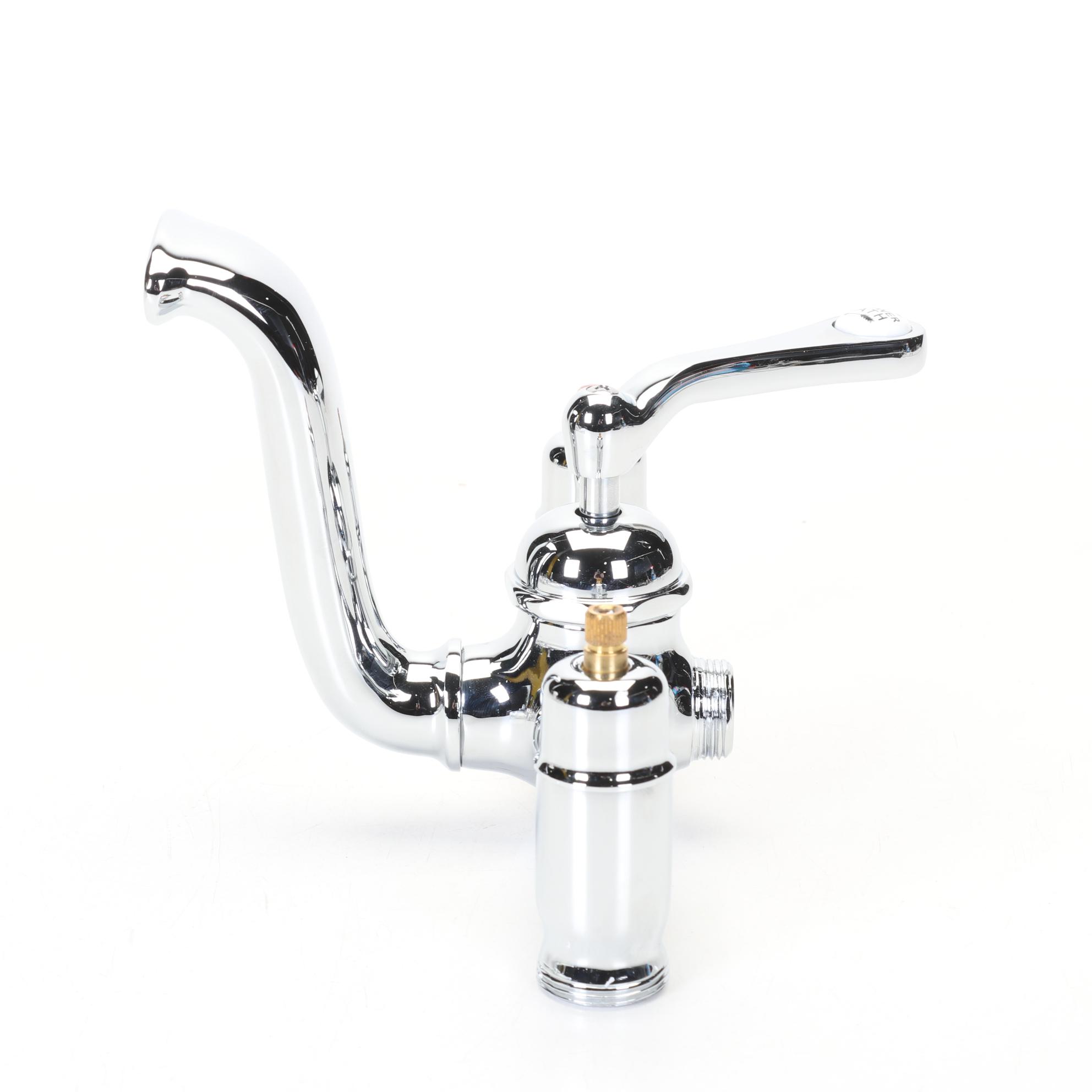 Chrome Finish Telephone-Style Faucet Body With Hand Shower, Cradle