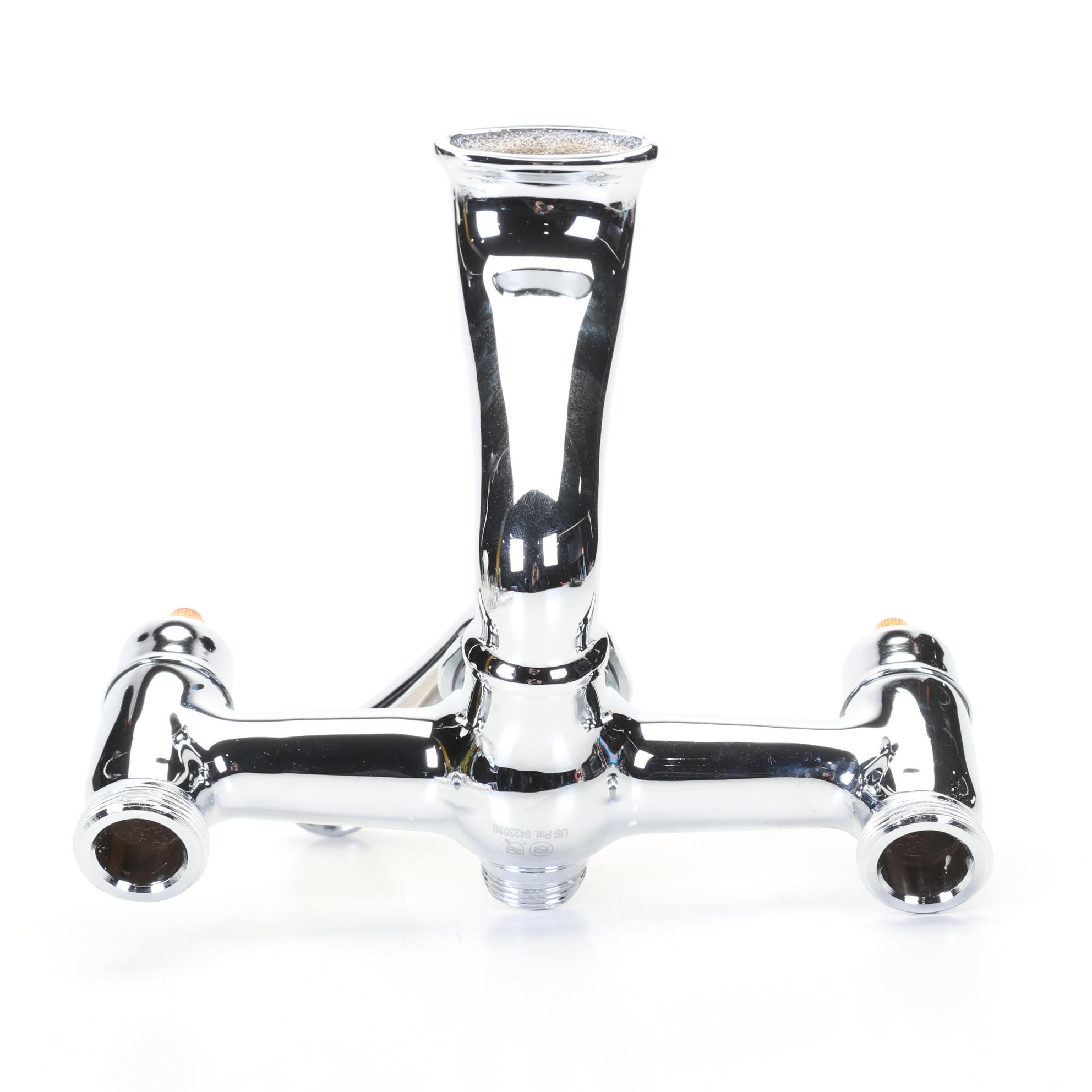 Chrome Finish Telephone-Style Faucet Body With Hand Shower, Cradle