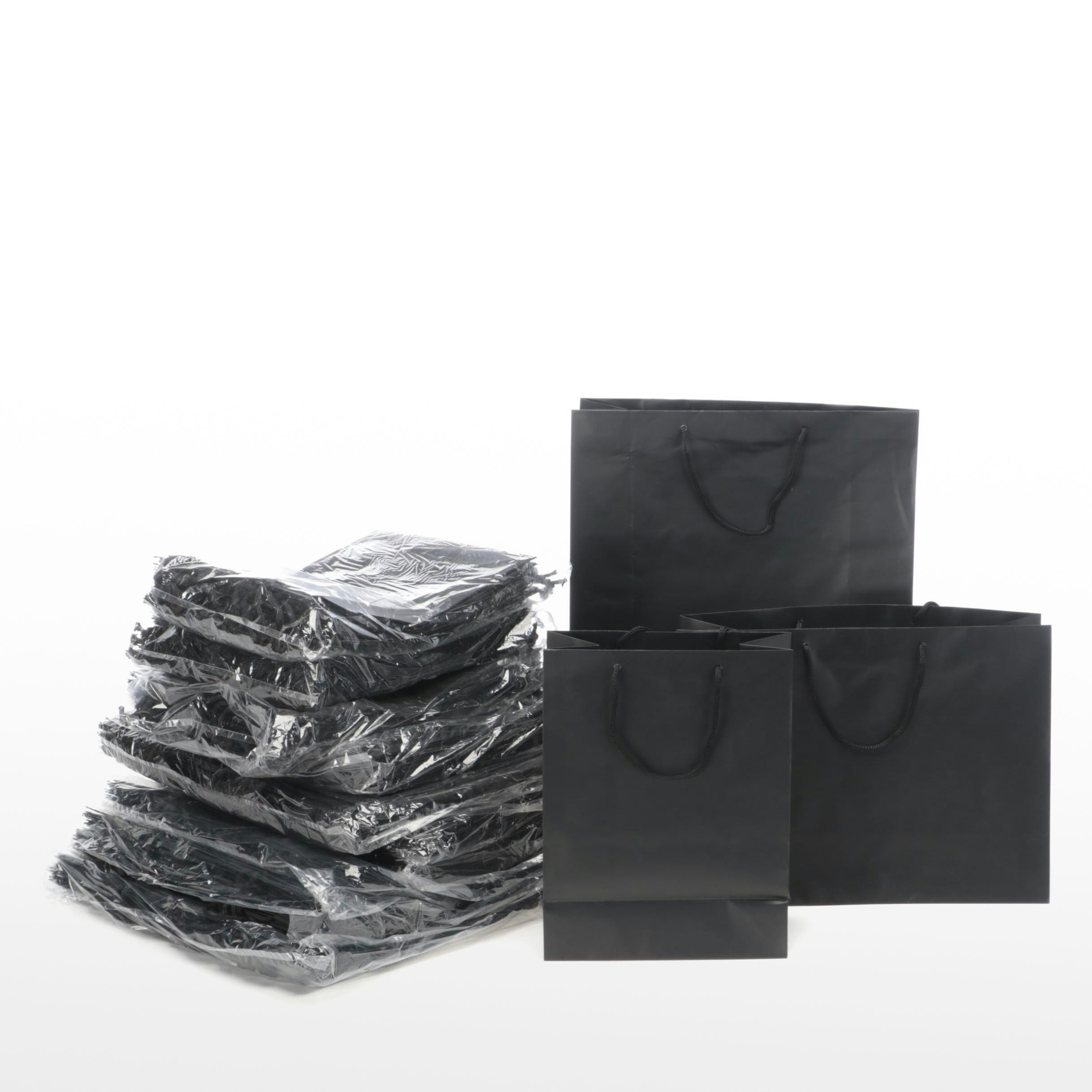 ULINE Black Paper Shopping Bags
