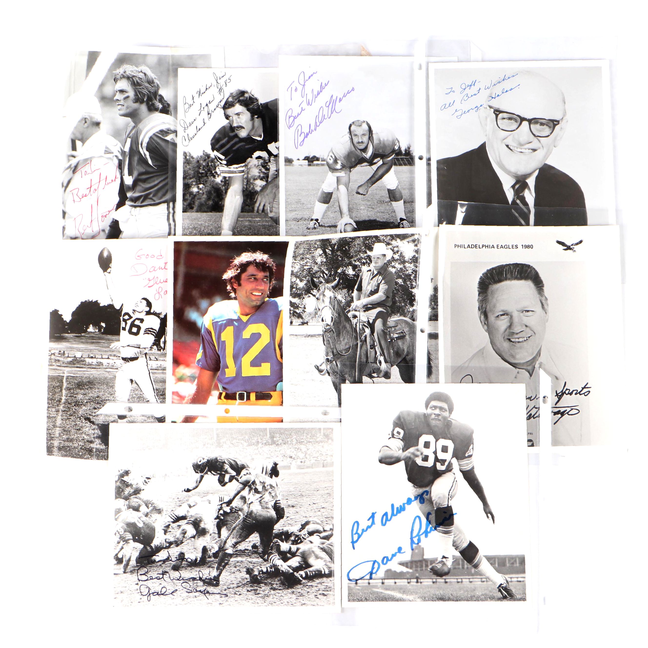 Signed Vintage Football Prints Featuring Joe Namath, Gale Sayers, and More