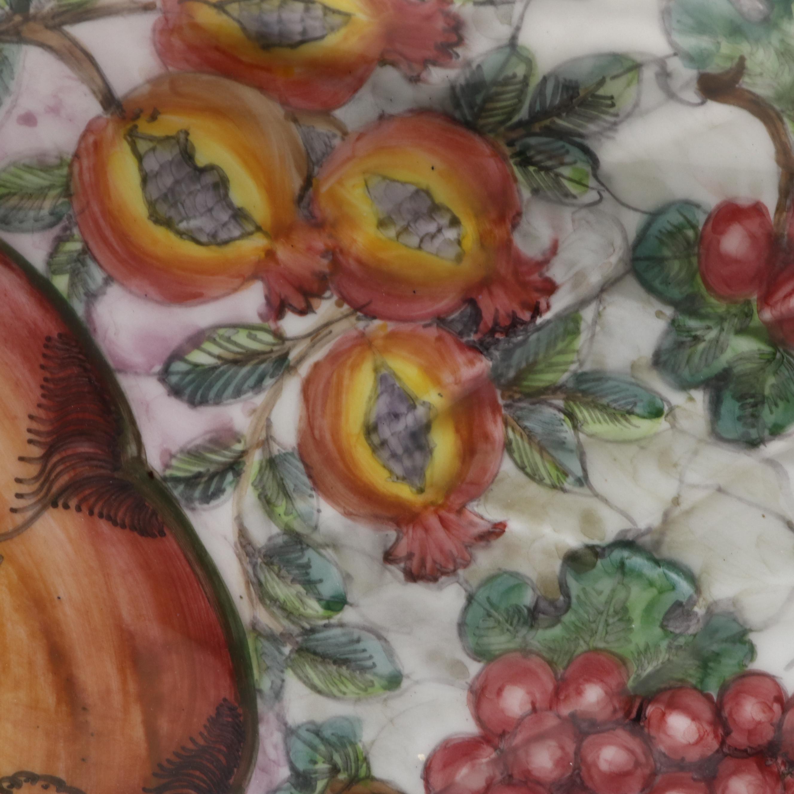 Greek Majolica Hand-Painted Fish Platter