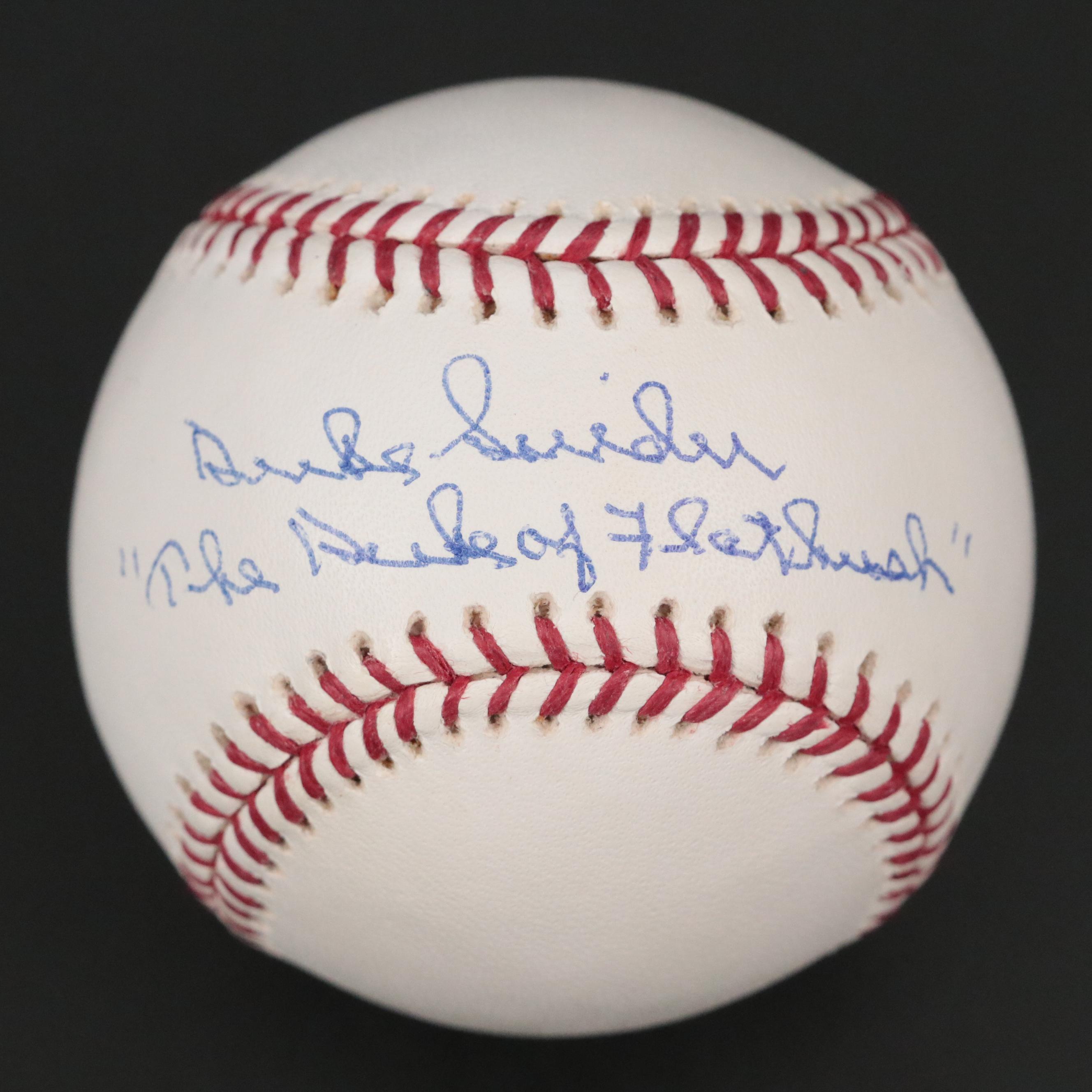 Duke Snider Signed Brooklyn Dodgers Jersey and Rawlings Official Baseball