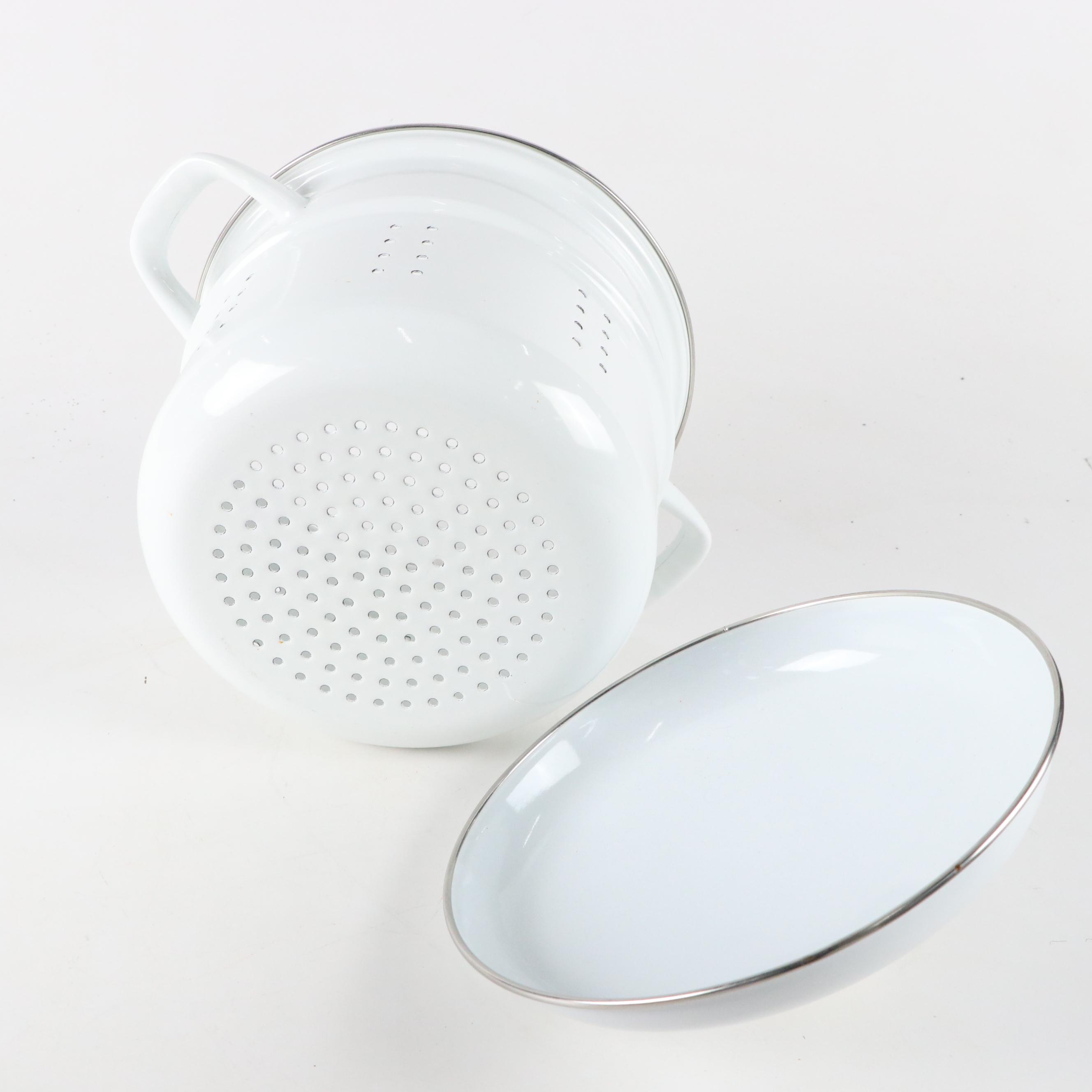 Red Ceramic Canisters with Straining Pot, Serving Bowls, Hourglass and More